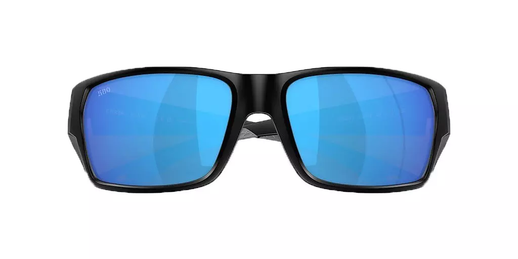 Costa Del Mar Tailfin M Blue Mirror Polarized Sunglasses - Matte Black - BLACK
