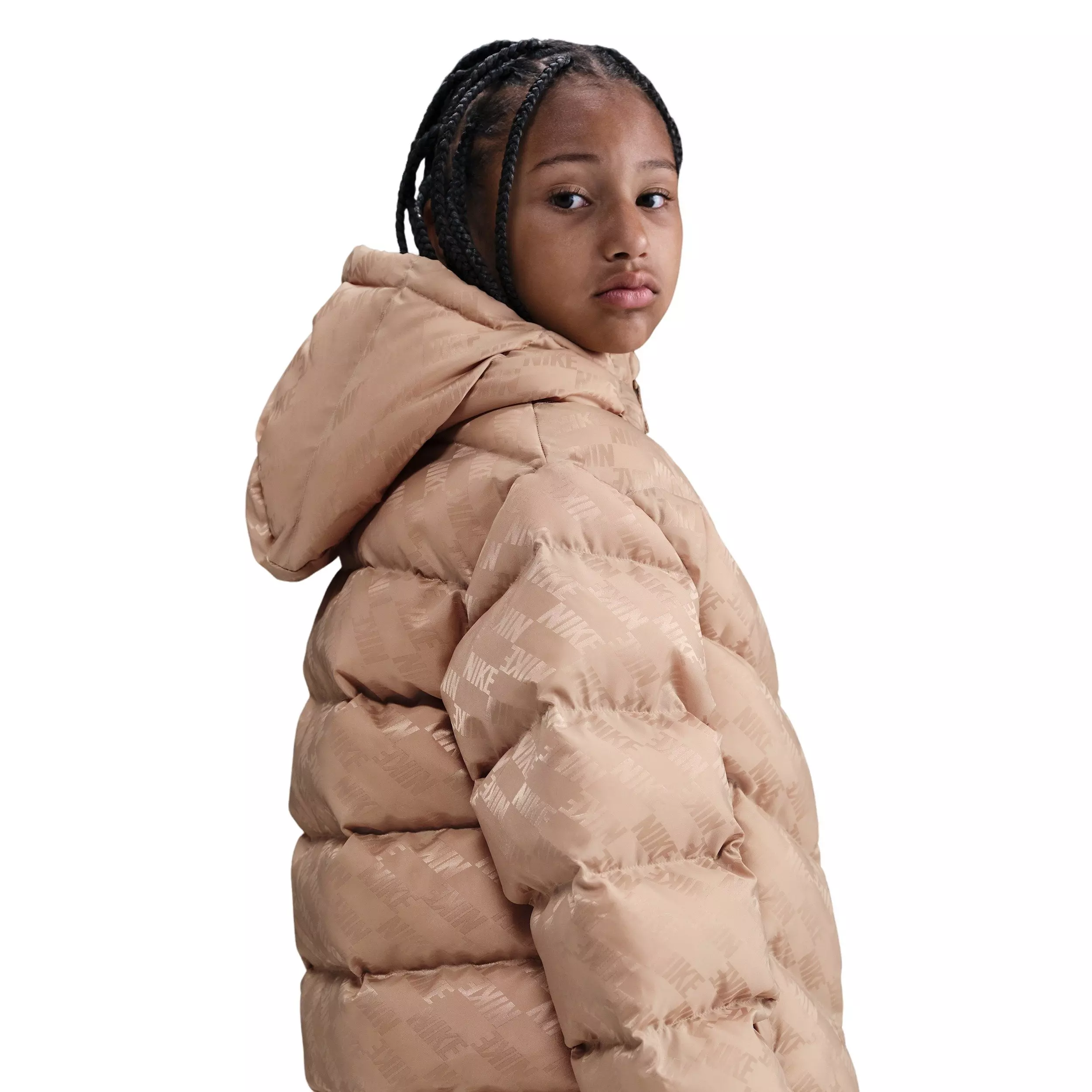 Nike Big Kids' Sportswear All Day Play Loose-Fit Therma-FIT Puffer Jacket - Brown - BROWN