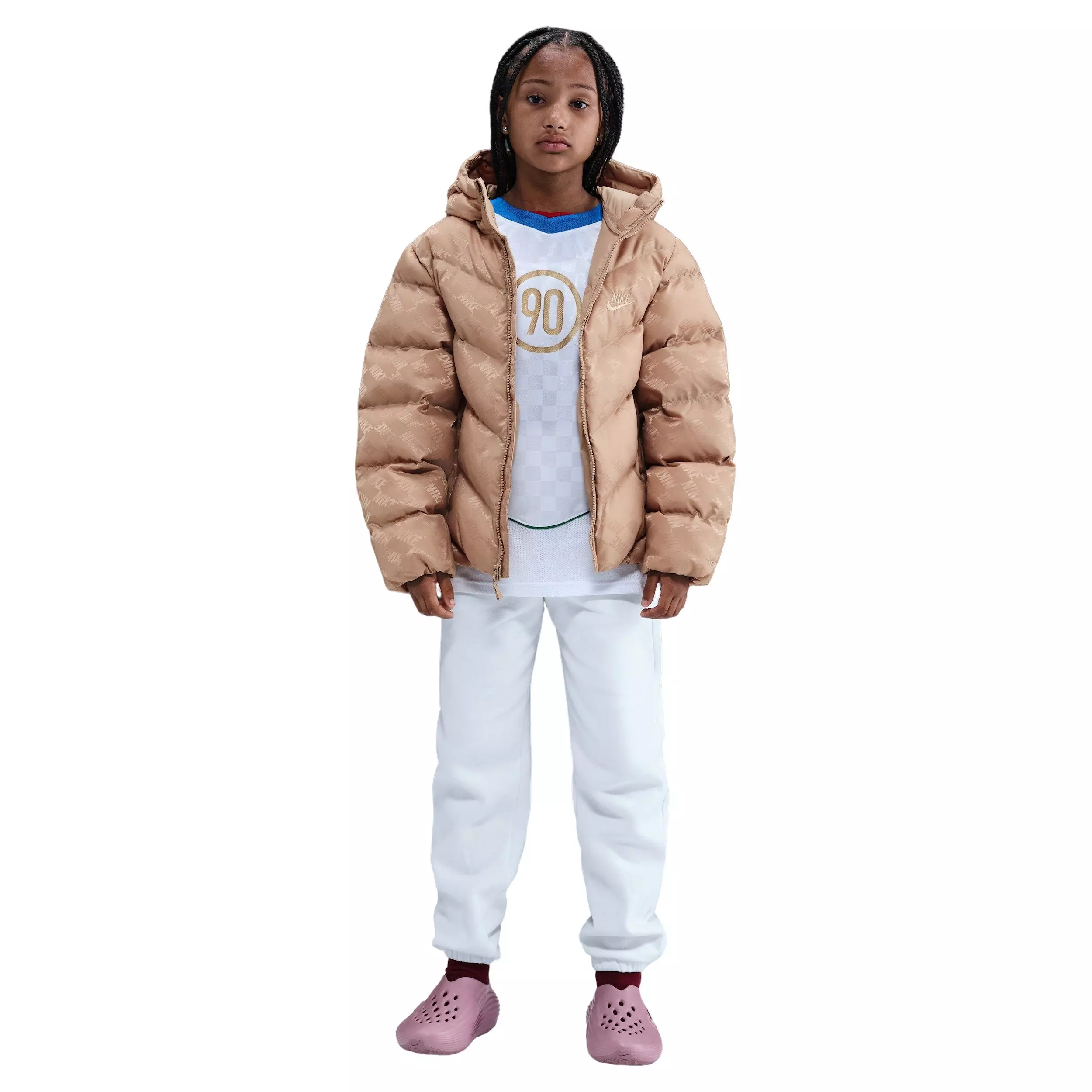 Nike Big Kids' Sportswear All Day Play Loose-Fit Therma-FIT Puffer Jacket - Brown - BROWN