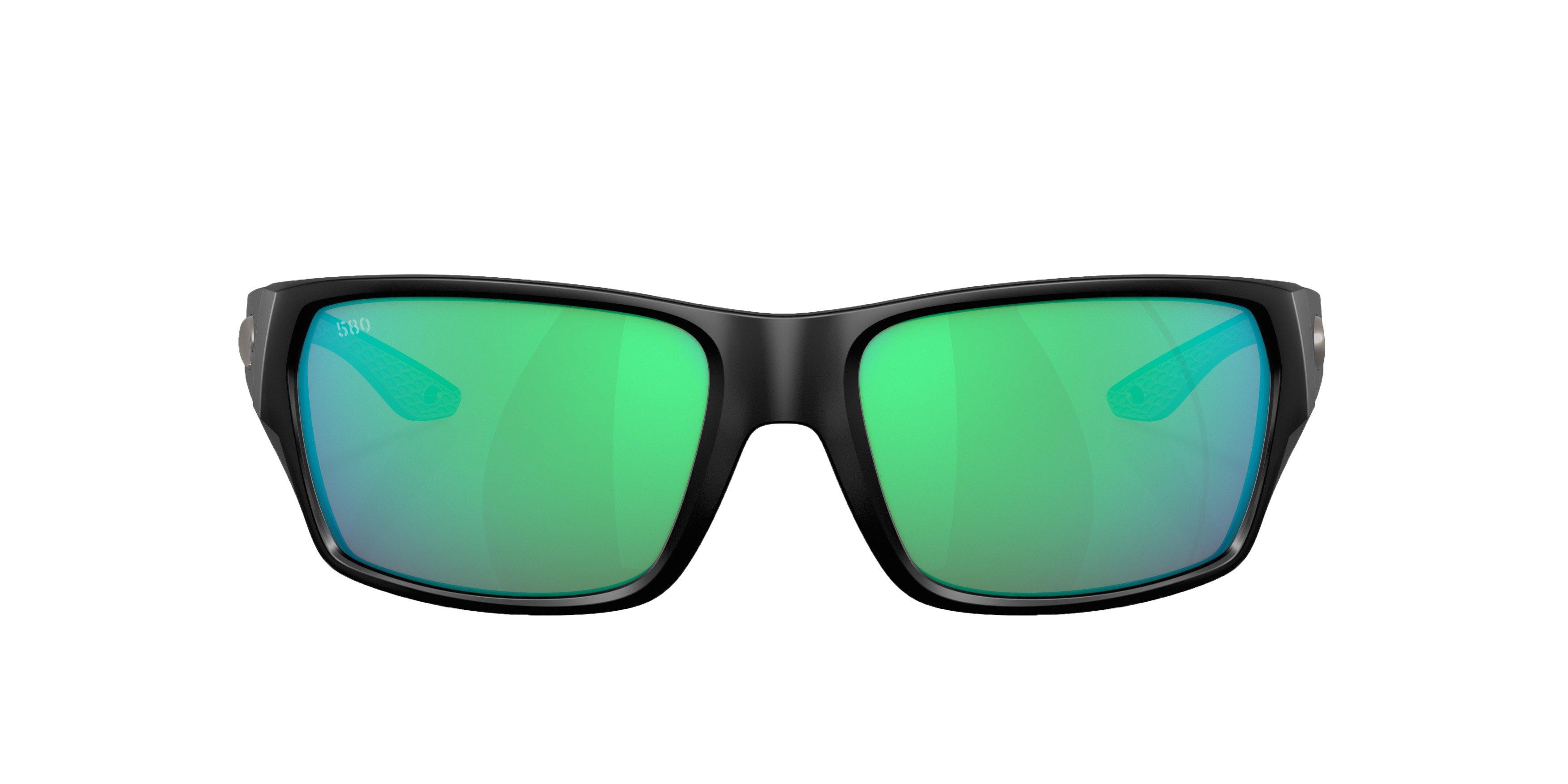 Costa Del Mar Tailfin S Green Mirror Polarized Sunglasses - Matte Black - BLACK Thumbnail View 2