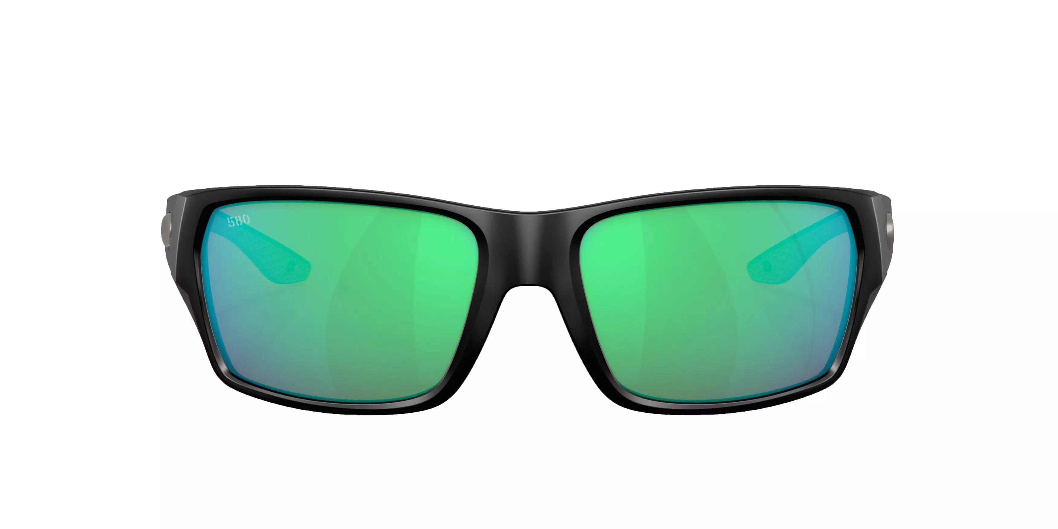Costa Del Mar Tailfin S Green Mirror Polarized Sunglasses - Matte Black - BLACK