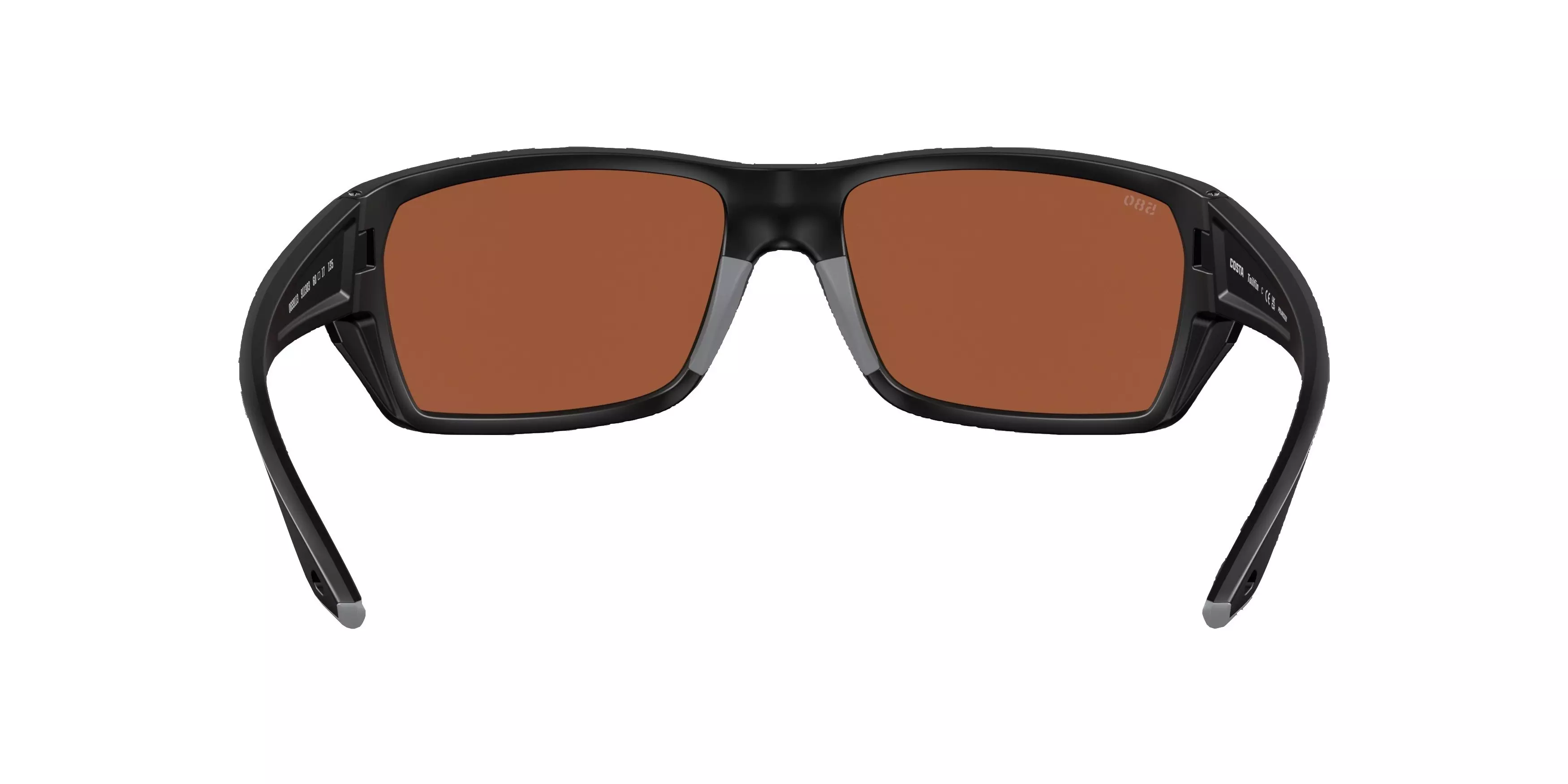 Costa Del Mar Tailfin S Green Mirror Polarized Sunglasses - Matte Black - BLACK