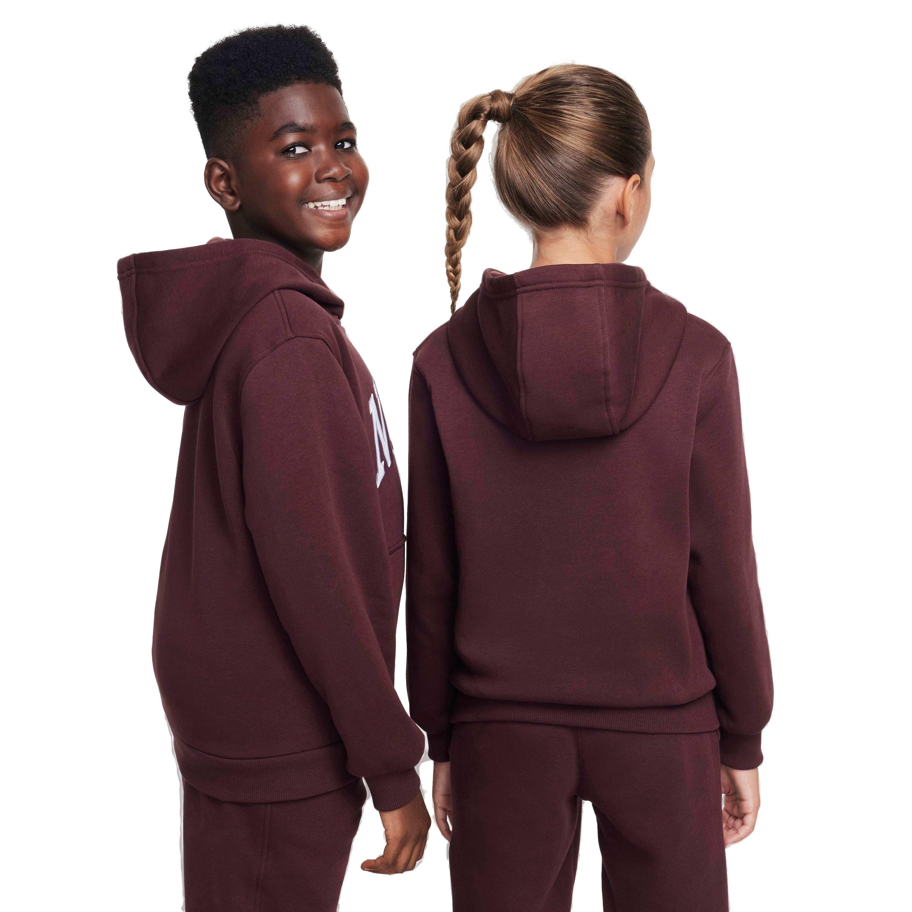 Nike Sportswear Club Fleece Big Kids' Burgundy Hoodie