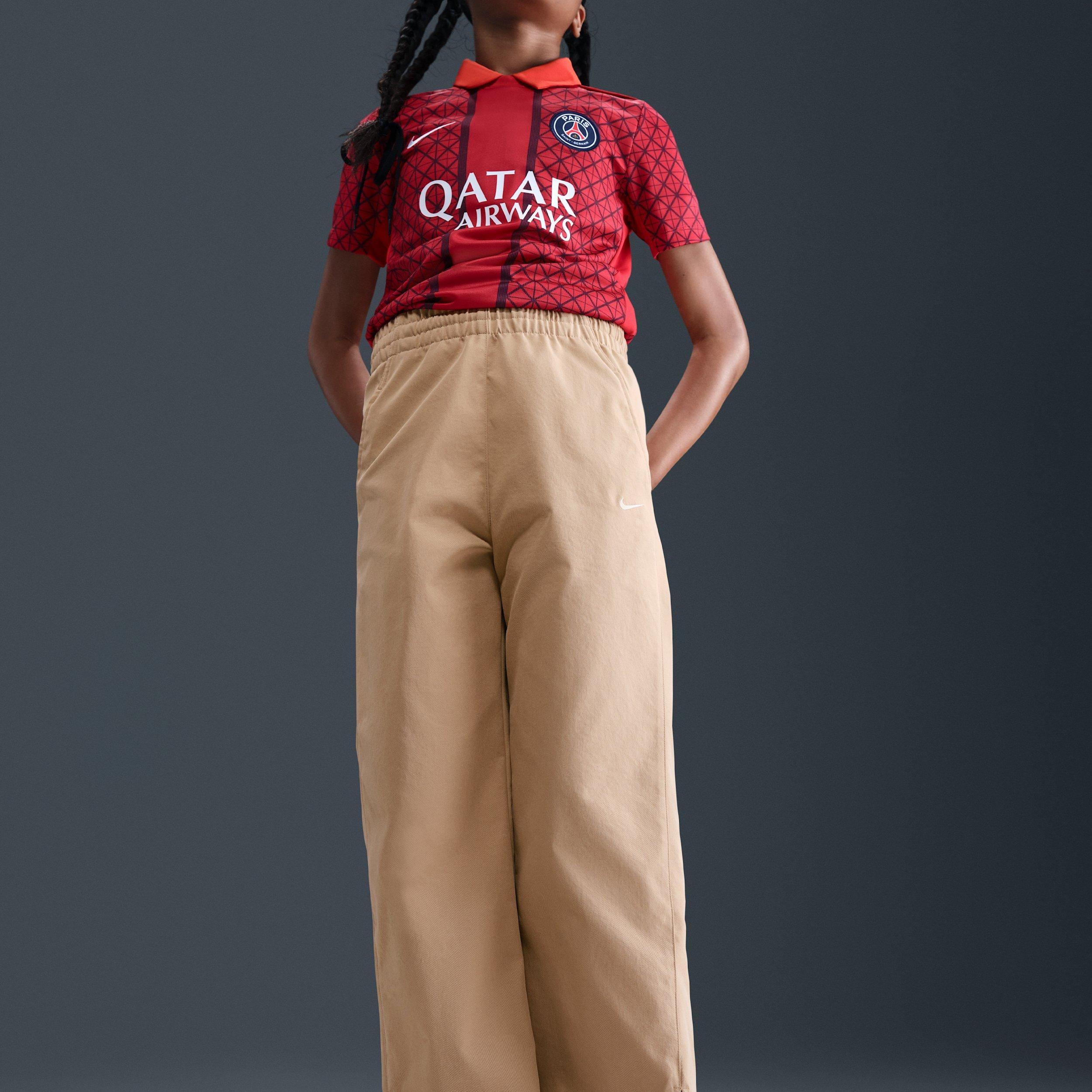 Nike Sportswear Woven Big Girls' Brown Wide-Leg Pants
