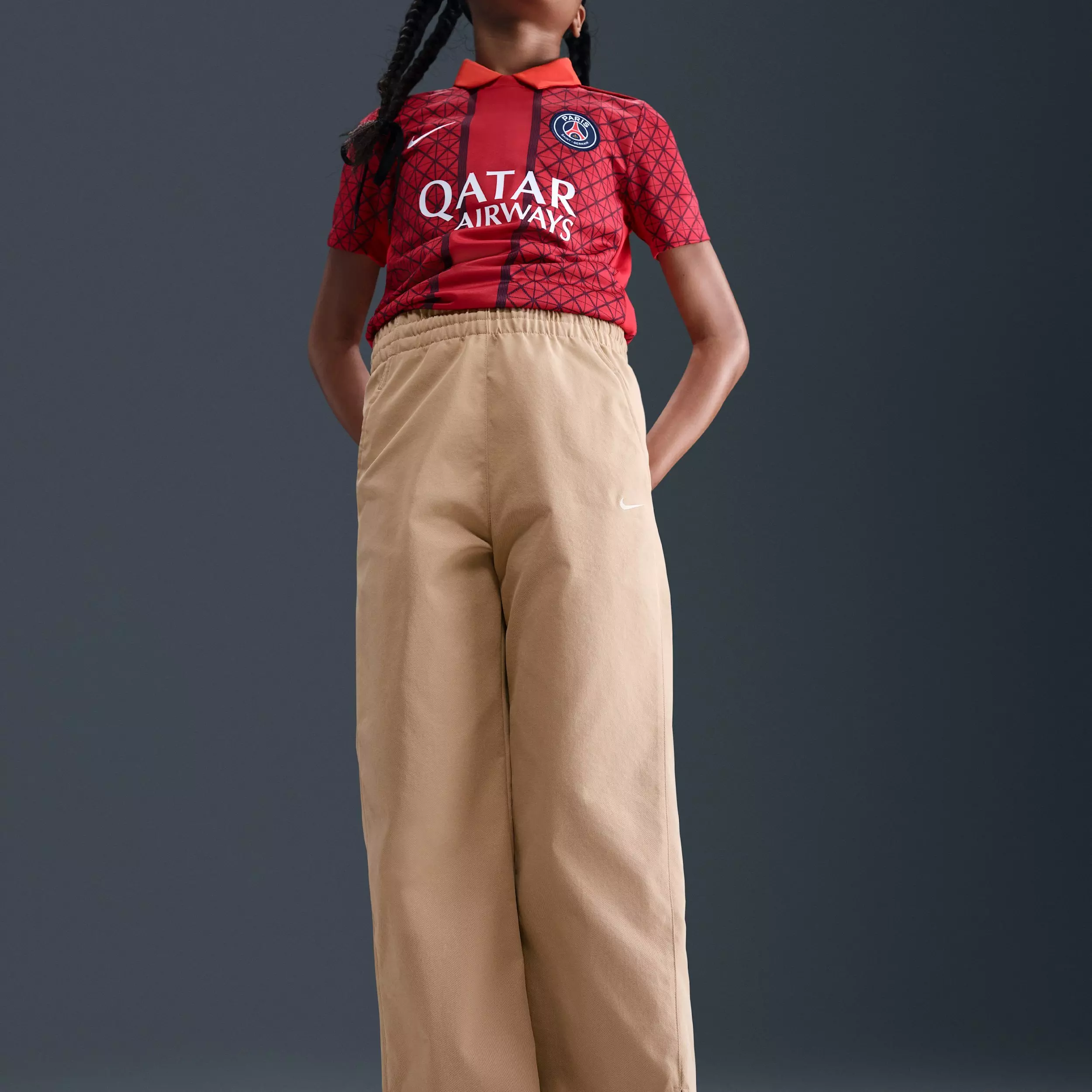 Nike Big Girls' Sportswear Woven Wide-Leg Pants - Brown - BROWN