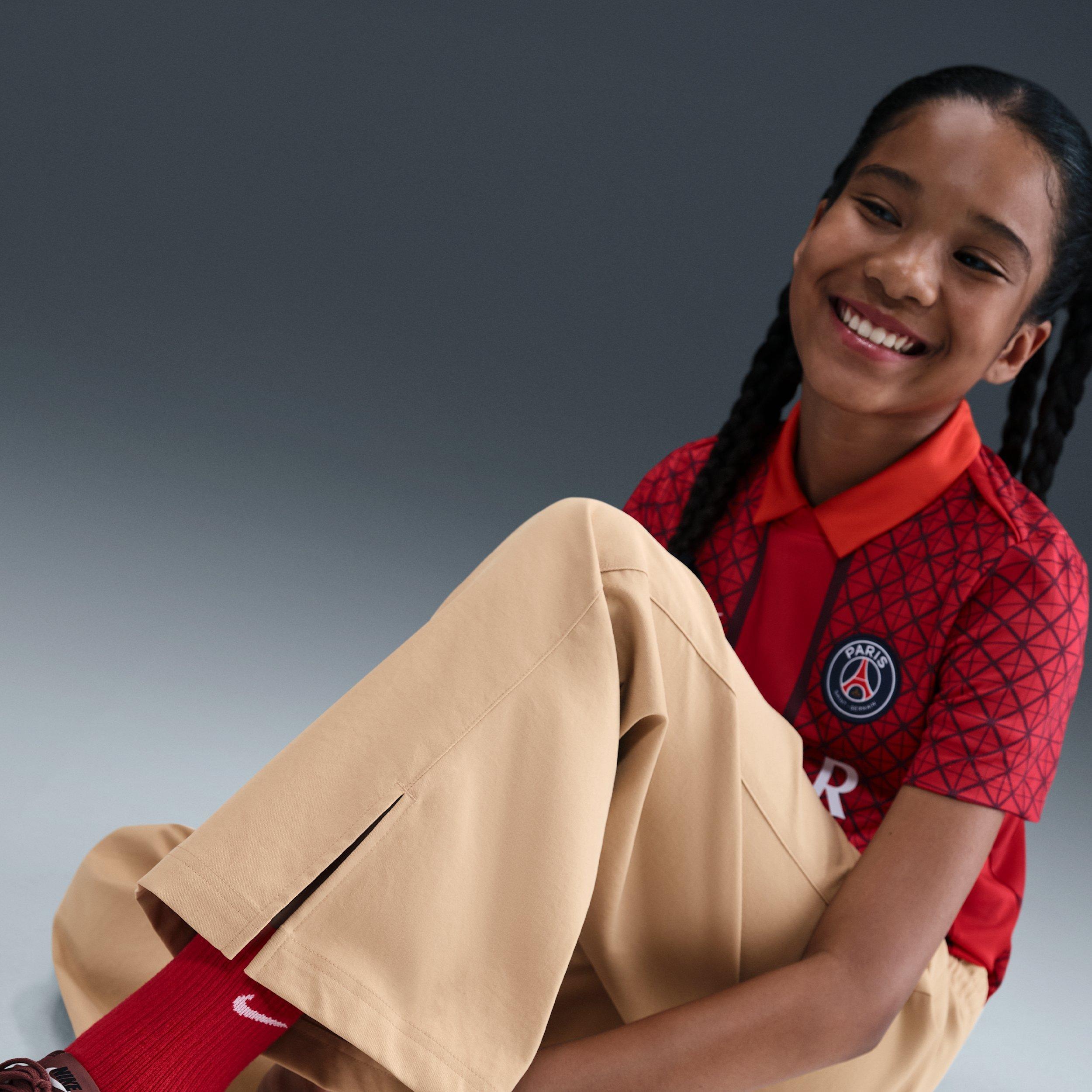 Nike Sportswear Woven Big Girls' Brown Wide-Leg Pants