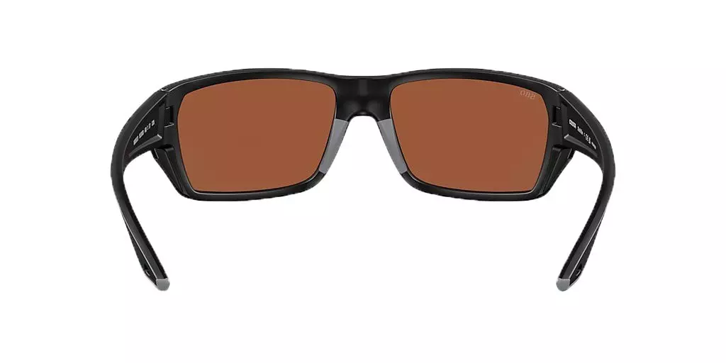 Costa Del Mar Tailfin M Green Mirror Polarized Sunglasses - Matte Black - BLACK