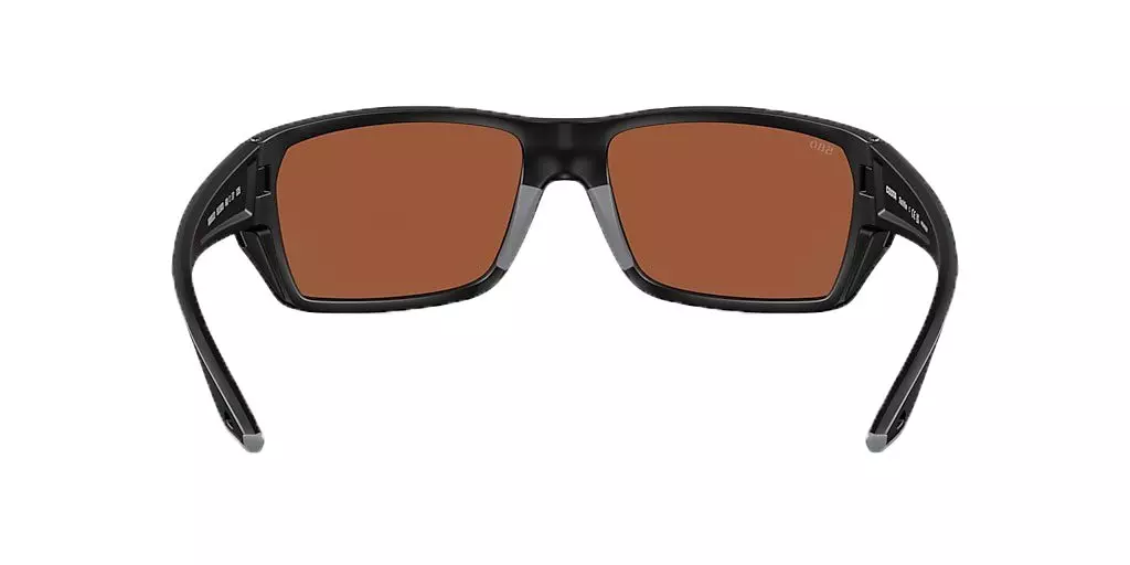 Costa Del Mar Tailfin M Green Mirror Polarized Sunglasses - Matte Black - BLACK