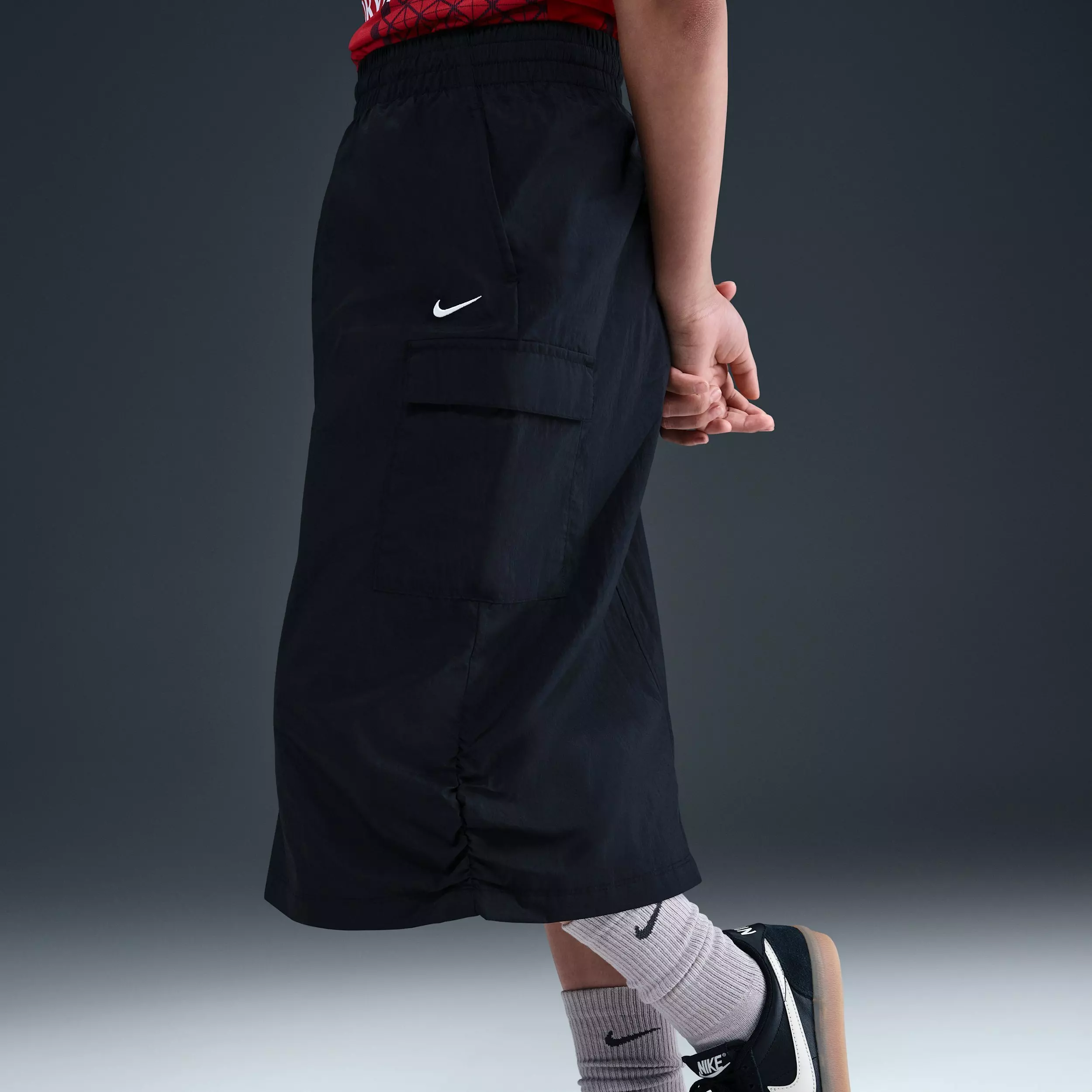 Nike Big Girls' Sportswear Cargo Skirt - Black - BLACK