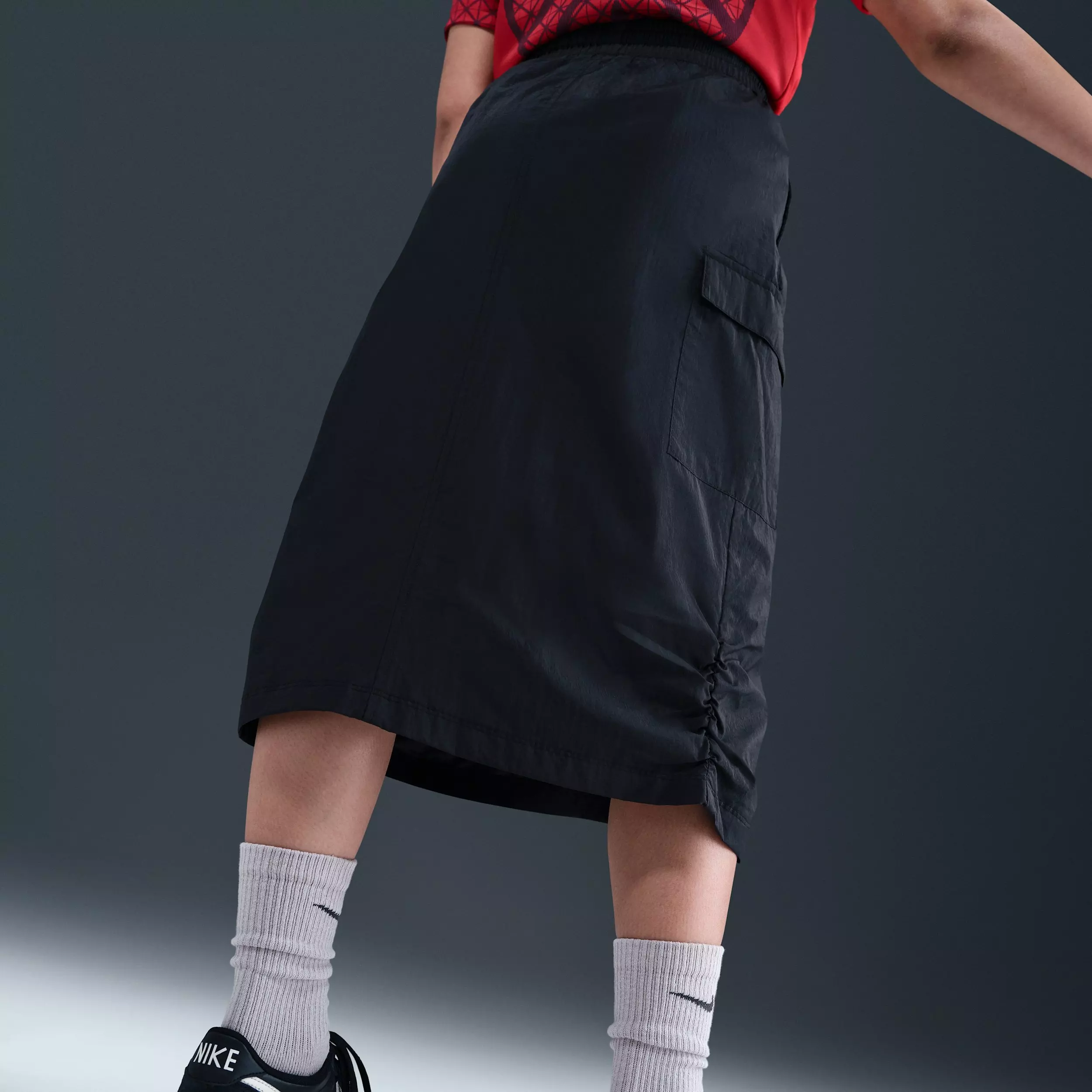 Nike Big Girls' Sportswear Cargo Skirt - Black - BLACK