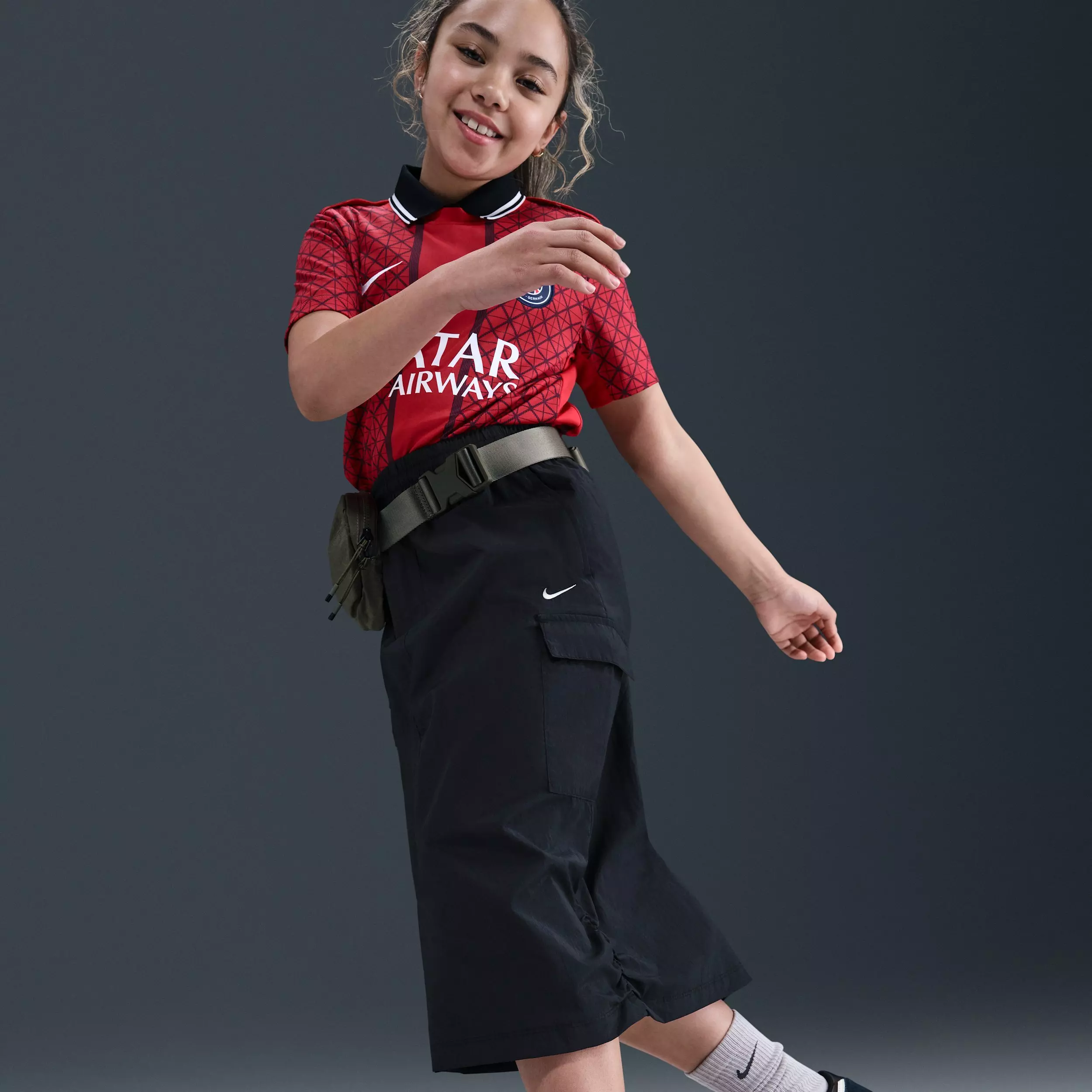 Nike Big Girls' Sportswear Cargo Skirt - Black - BLACK