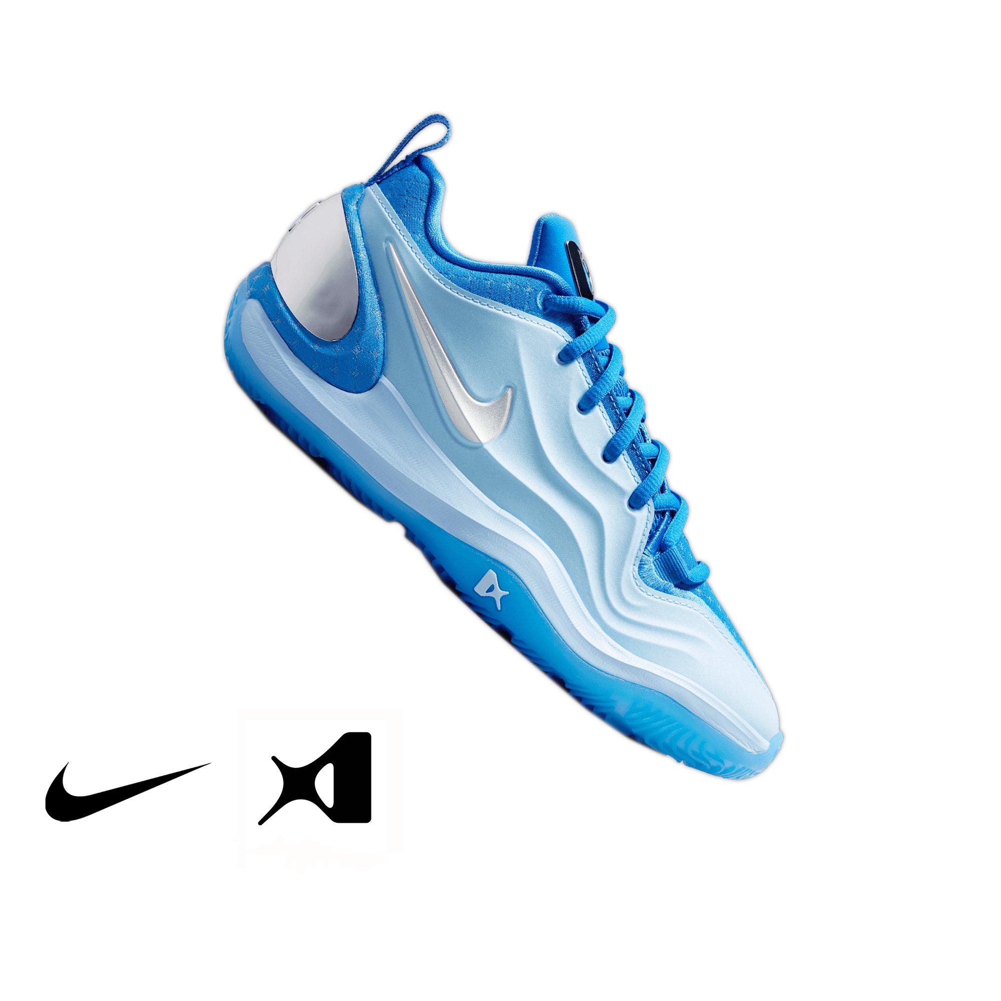 Nike A'Two "Crystal Blue" Grade School Kids' Basketball Shoe - BLUE Thumbnail View 1