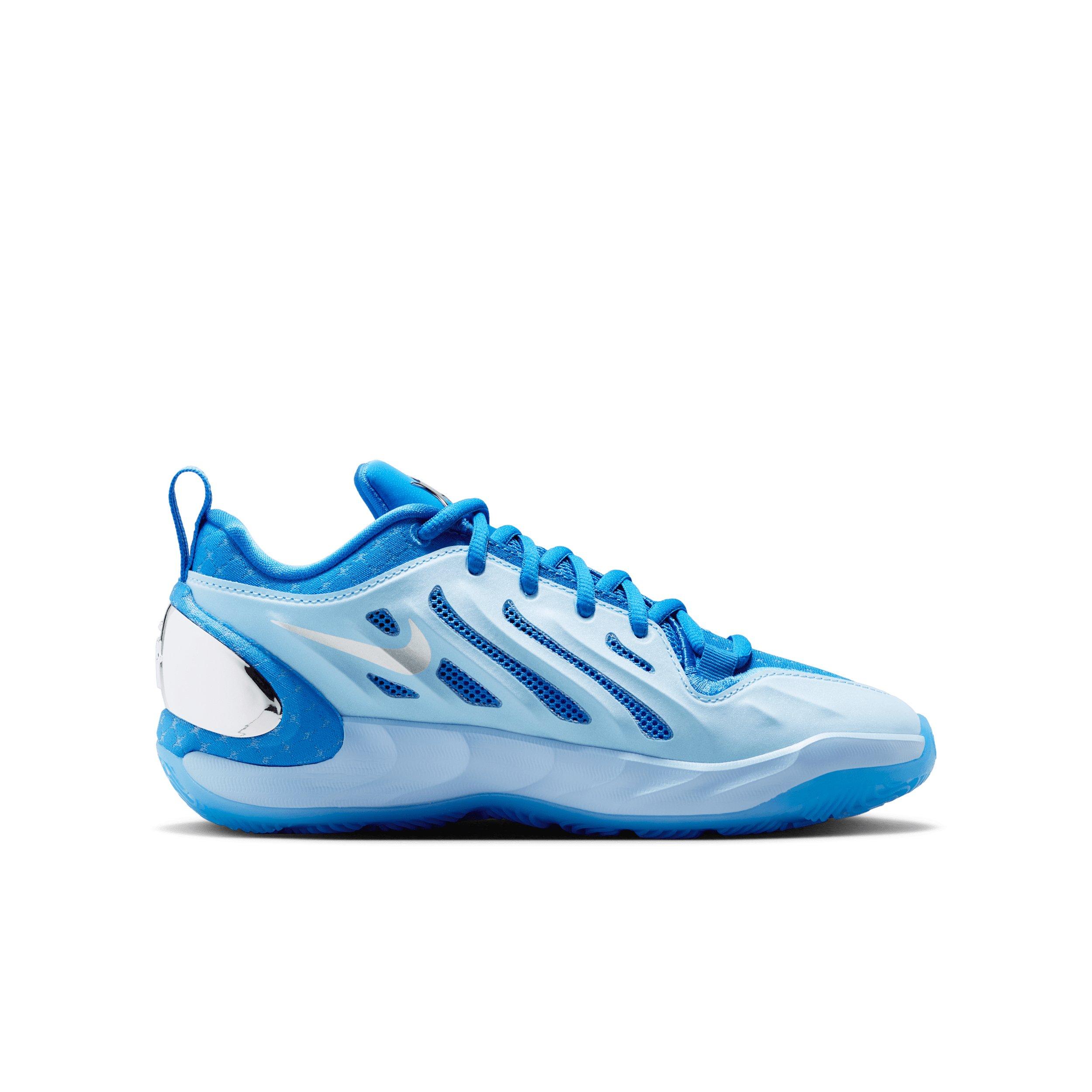 Nike A'Two "Crystal Blue" Grade School Kids' Basketball Shoe - BLUE Thumbnail View 3