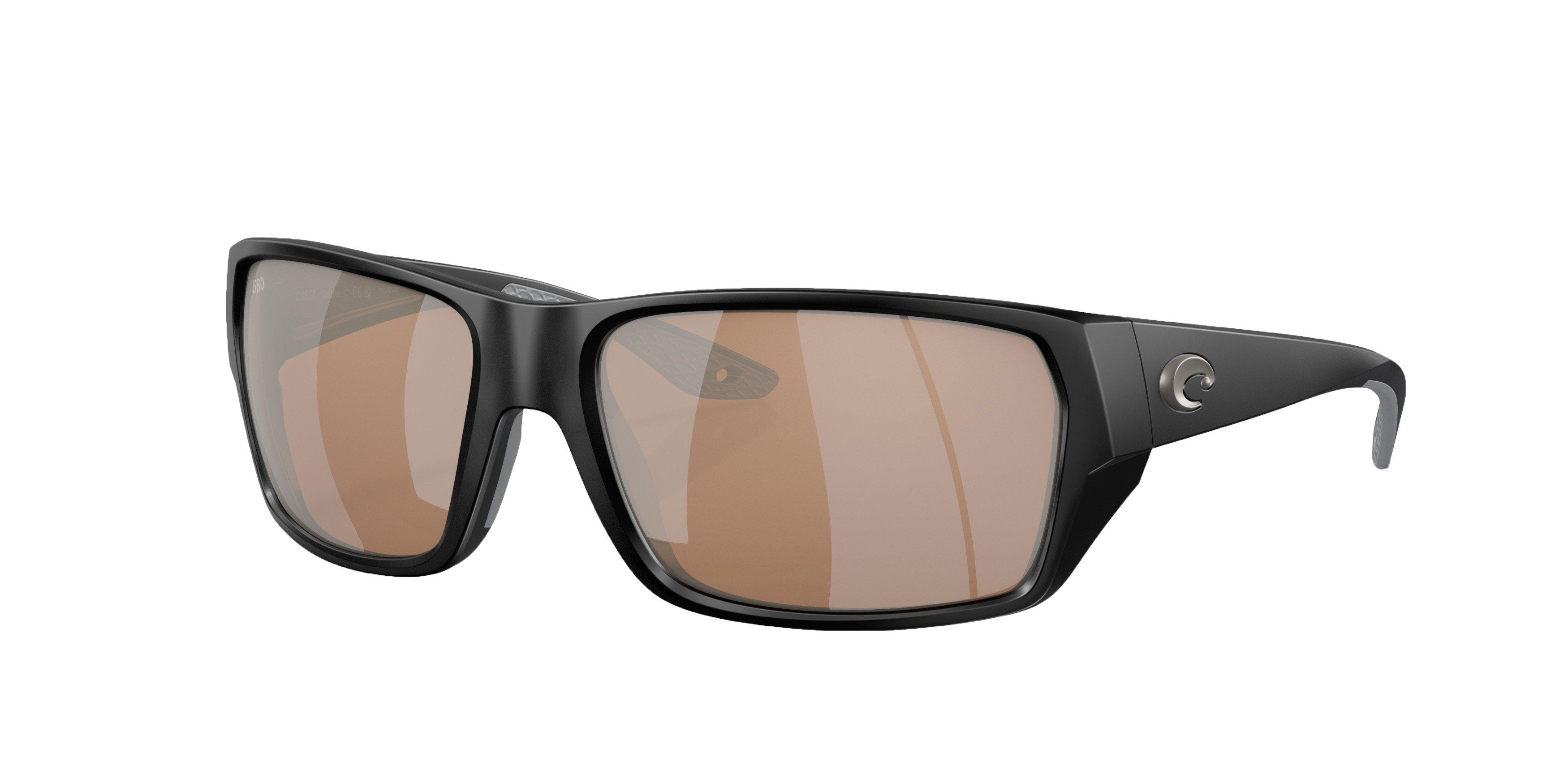 Costa Del Mar Tailfin S Copper Silver Mirror Polarized Sunglasses - Matte Black - BLACK Thumbnail View 1