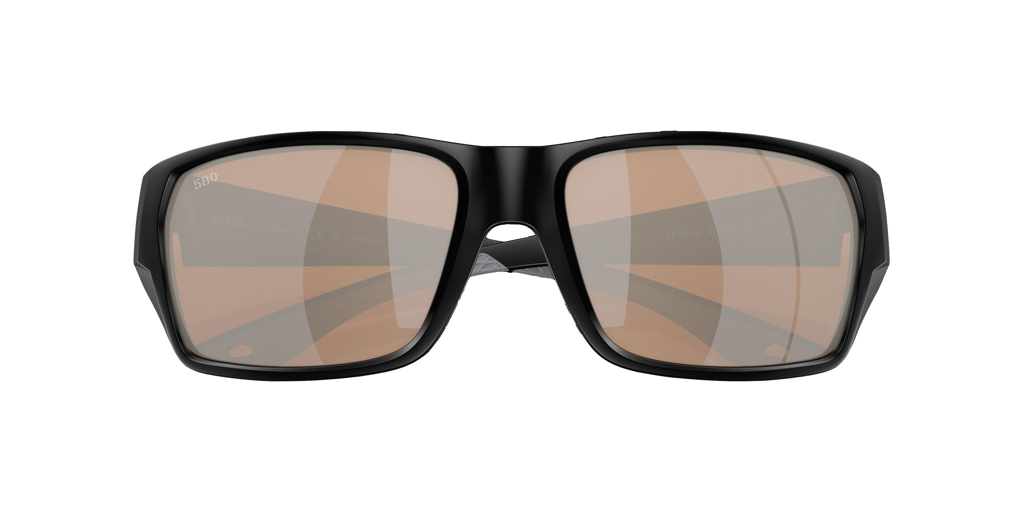 Costa Del Mar Tailfin S Copper Silver Mirror Polarized Sunglasses - Matte Black - BLACK Thumbnail View 4