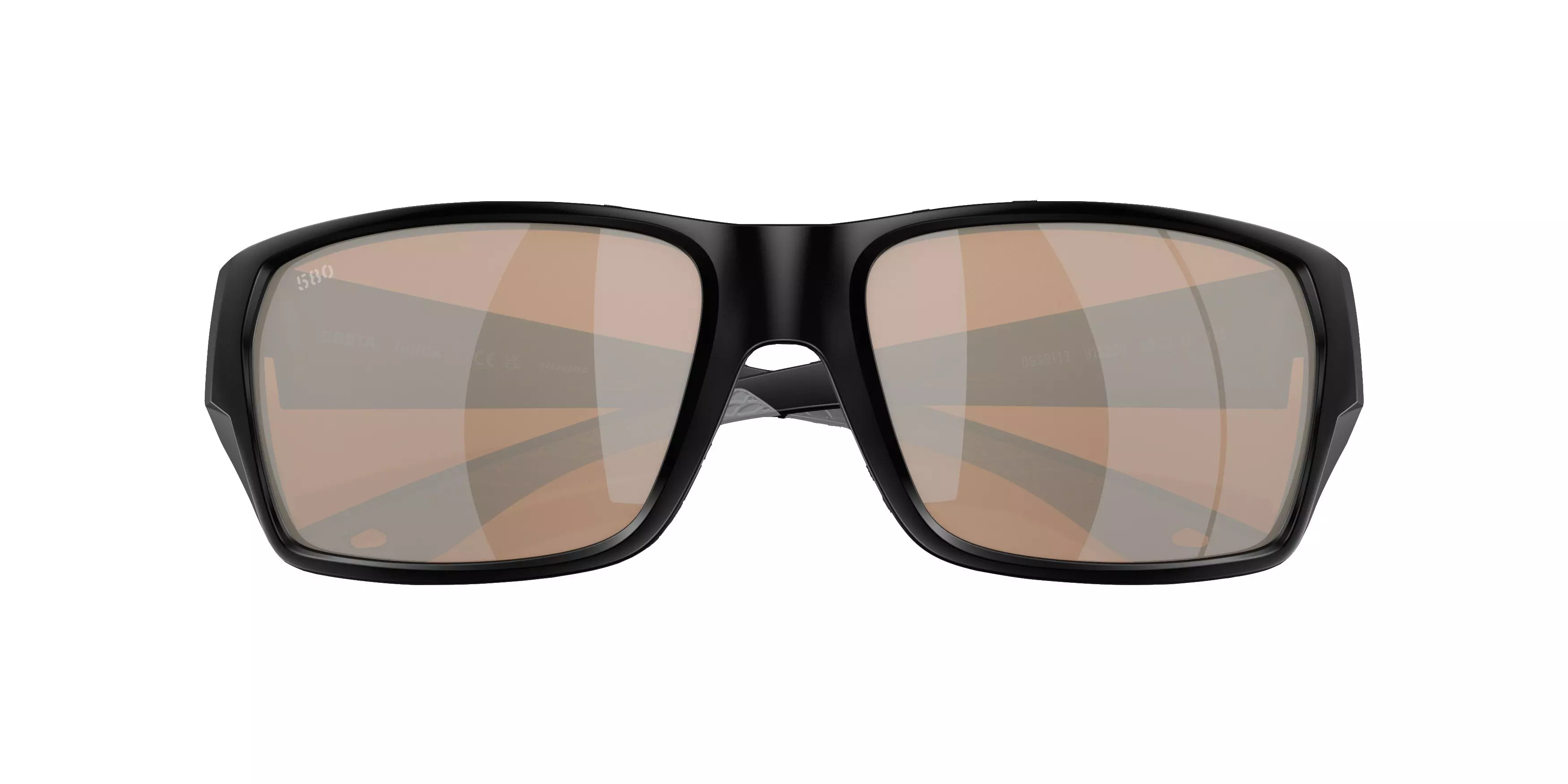 Costa Del Mar Tailfin S Copper Silver Mirror Polarized Sunglasses - Matte Black - BLACK