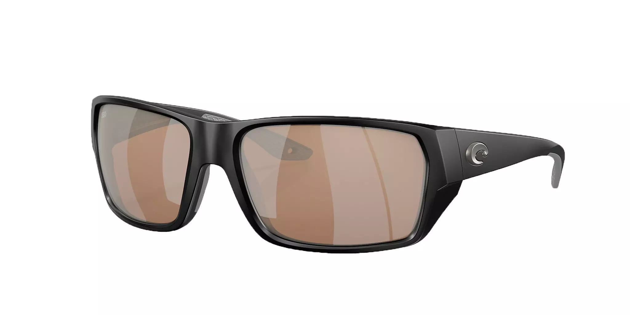 Costa Del Mar Tailfin M Copper Silver Mirror Polarized Sunglasses - Matte Black - BLACK