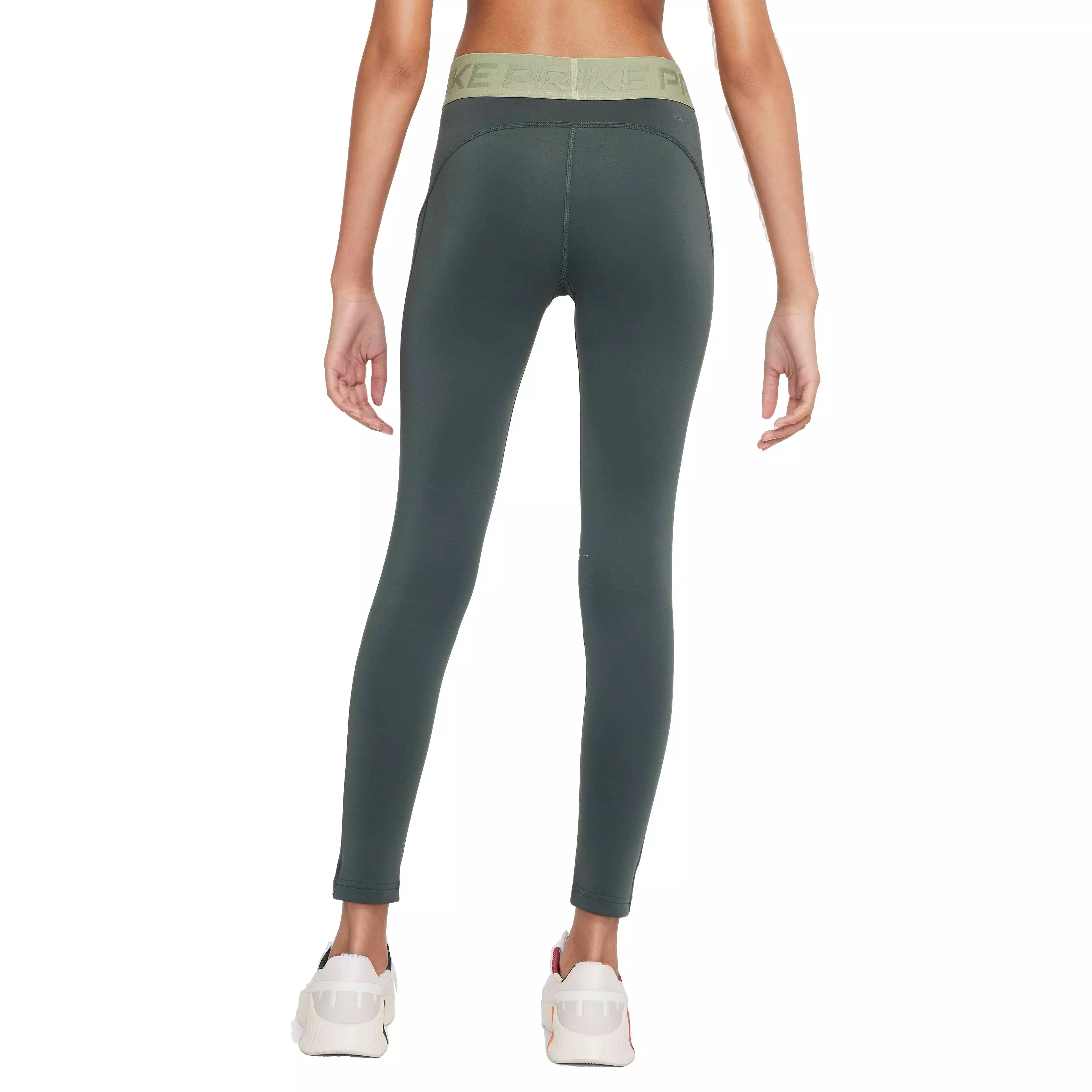 Nike Big Girls' Pro Therma-FIT Mid-Rise Leggings - GREEN