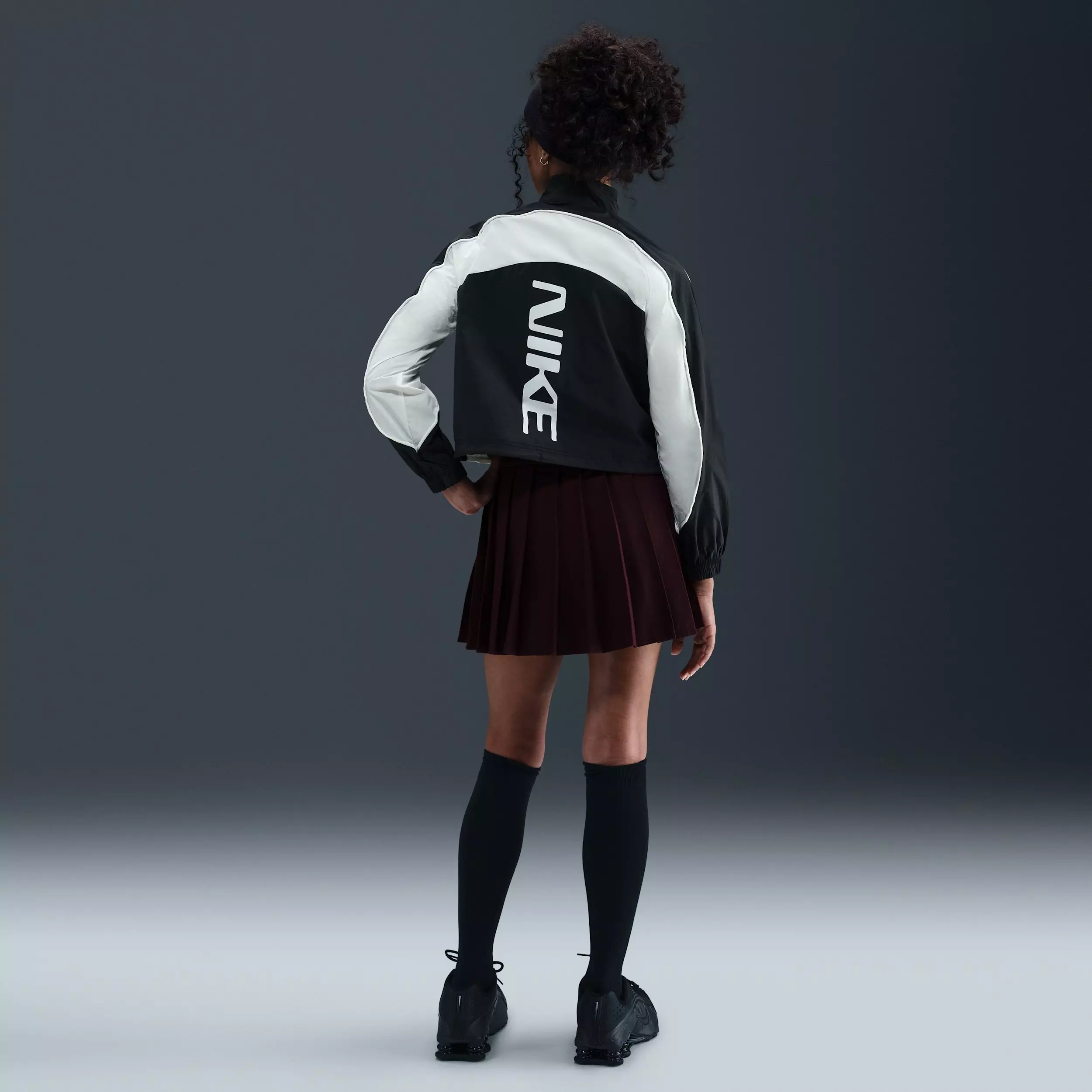 Nike Big Girls' Sportswear 1/4 Zip Track Jacket - Black - BLACK