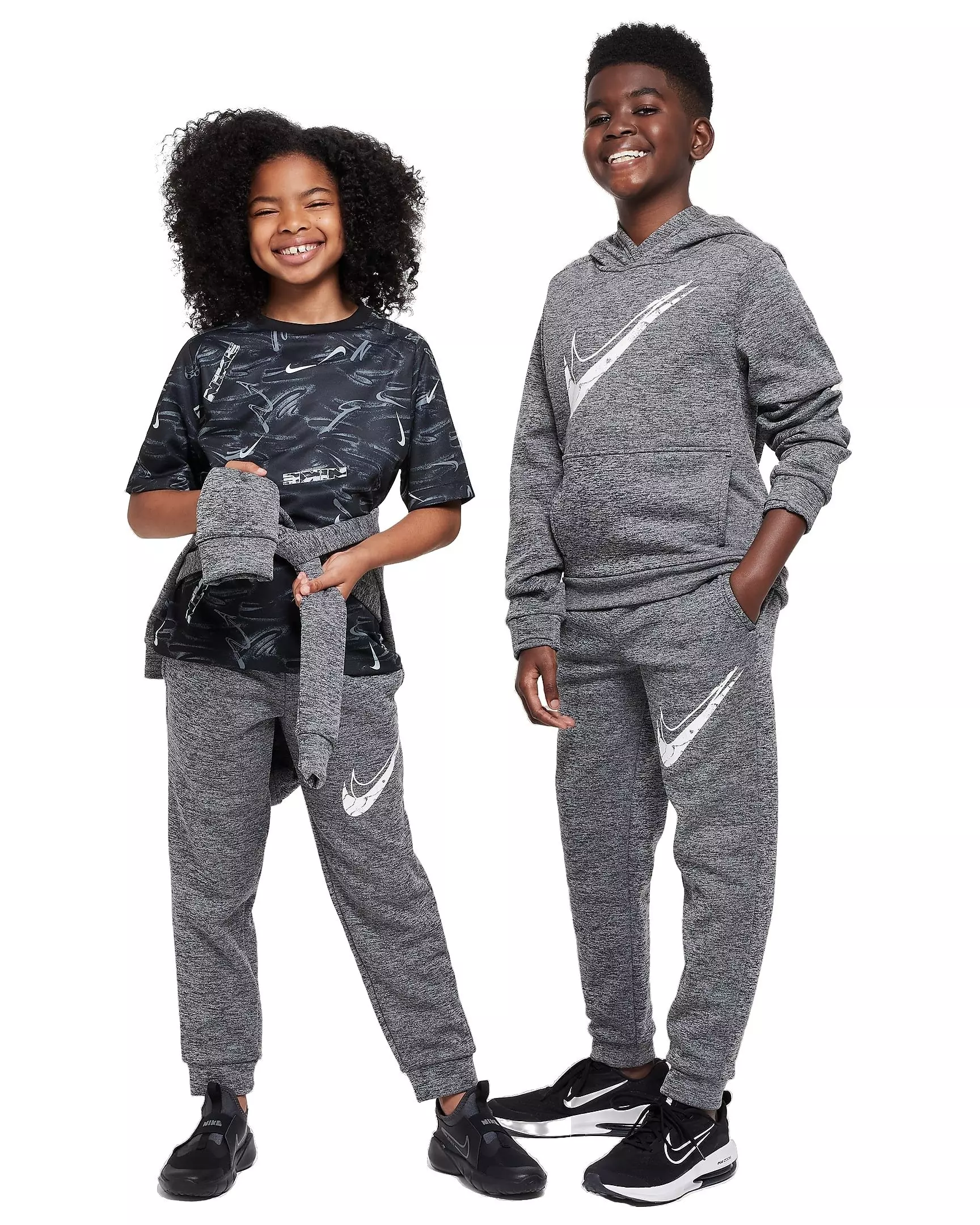 Nike Big Kids' Multi Stain Repel Therma-FIT Joggers - BLACK/HEATHER GREY