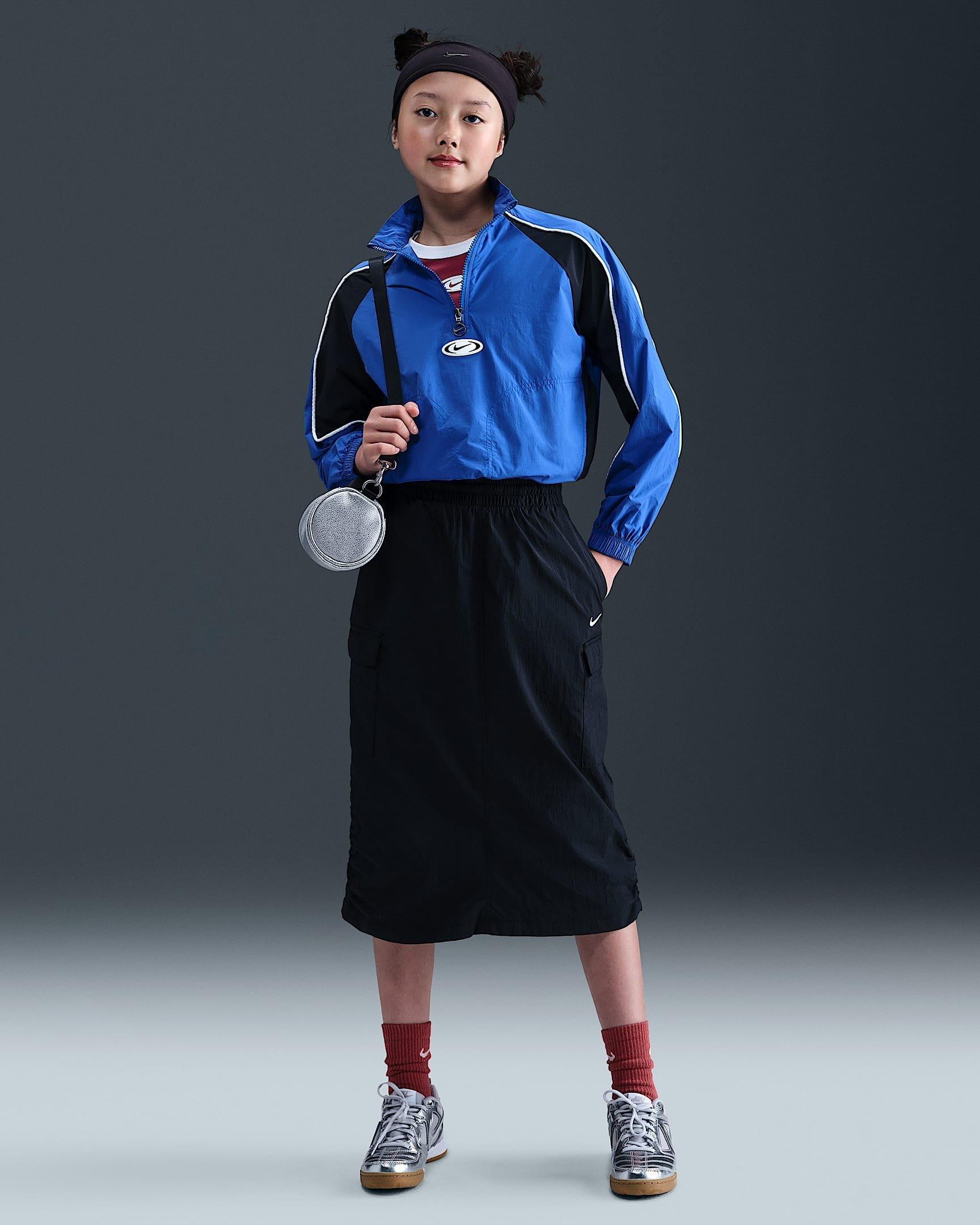 Nike Sportswear 1/4 Zip Big Girls' Blue Track Jacket