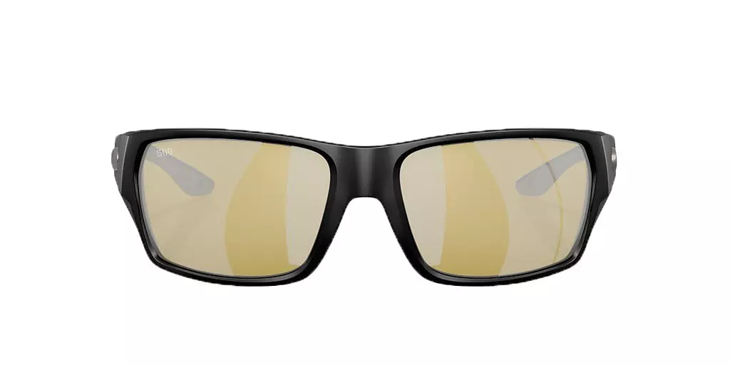 Costa Del Mar Tailfin M Sunrise Silver Mirror Polarized Sunglasses - Matte Black - BLACK