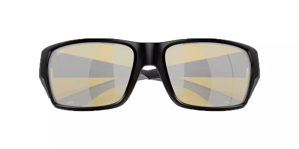 Costa Del Mar Tailfin M Sunrise Silver Mirror Polarized Sunglasses - Matte Black - BLACK