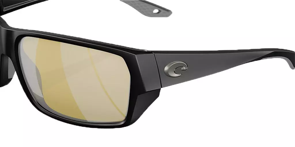 Costa Del Mar Tailfin M Sunrise Silver Mirror Polarized Sunglasses - Matte Black - BLACK