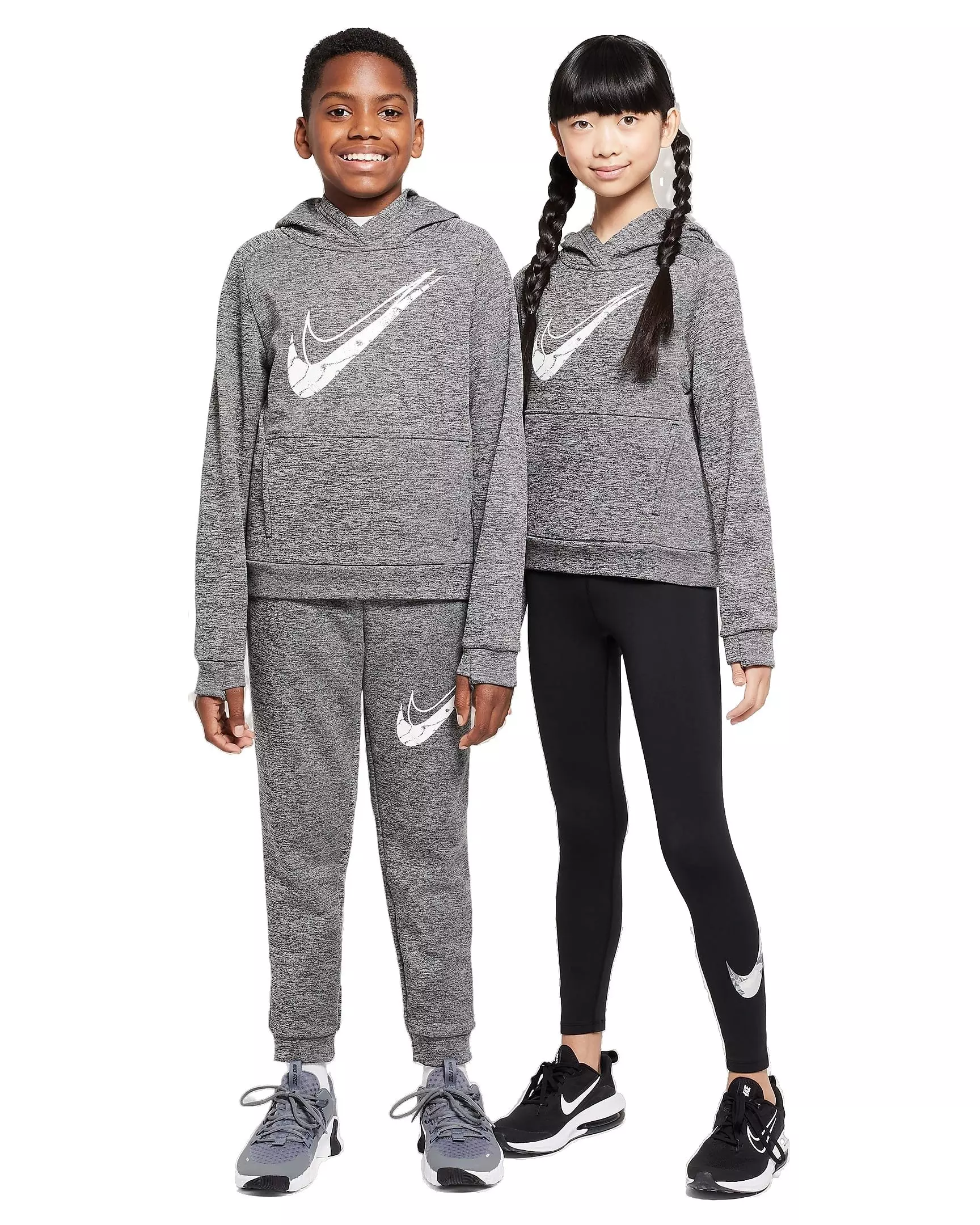 Nike Big Kids' Multi Stain Repel Therma-FIT Hoodie - BLACK/SMOKE GREY