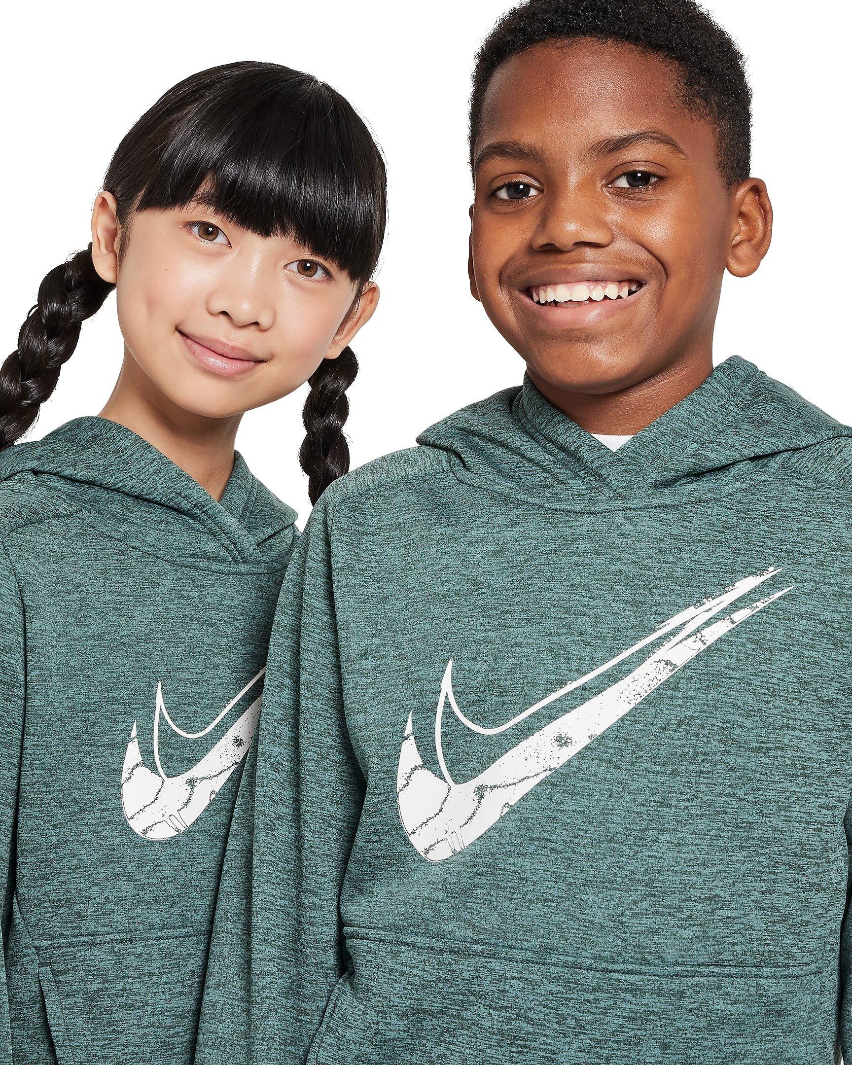 Nike Big Kids' Multi Stain Repel Therma-FIT Hoodie - GREEN Thumbnail View 3