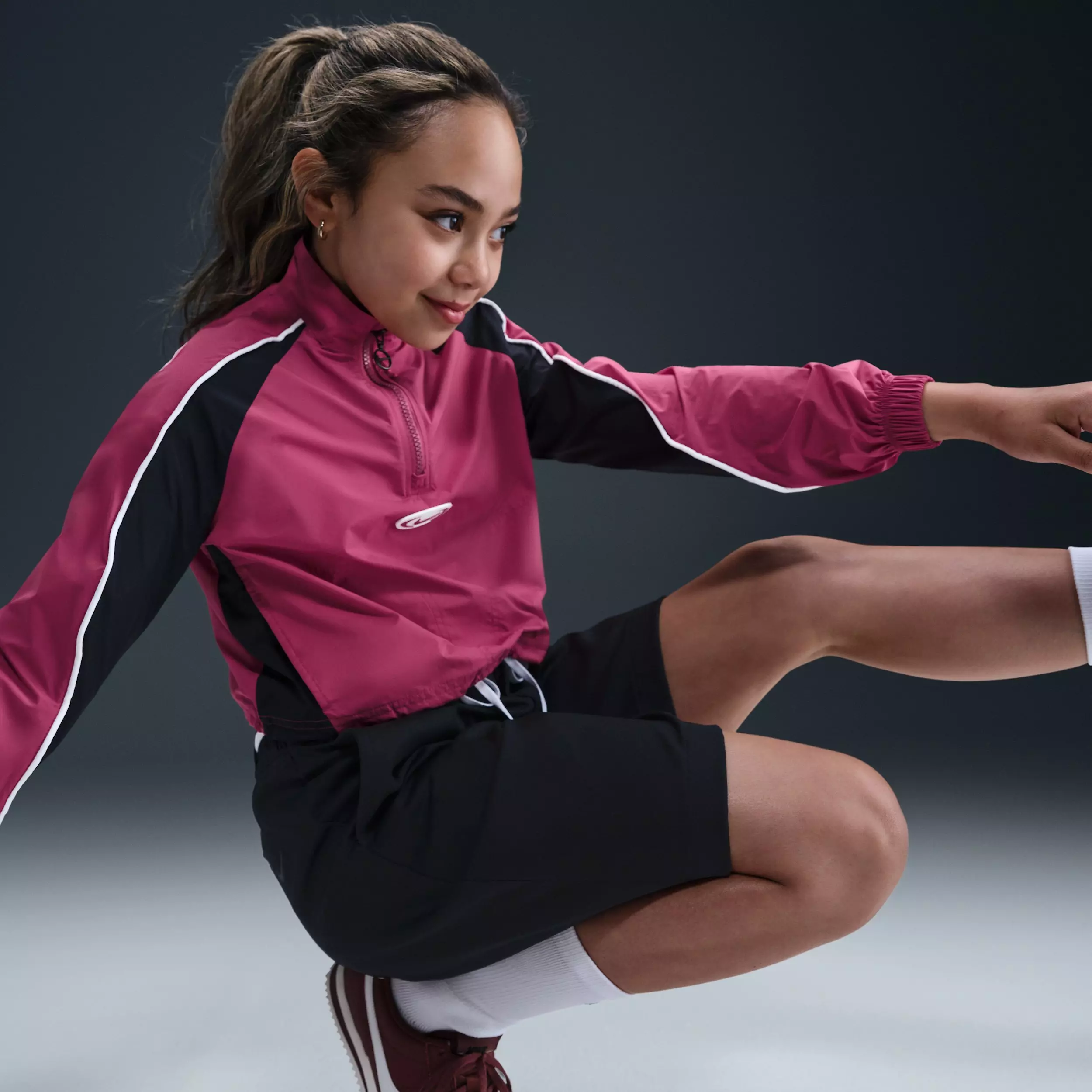 Nike Big Girls' Sportswear 1/4 Zip Track Jacket - Purple - PURPLE