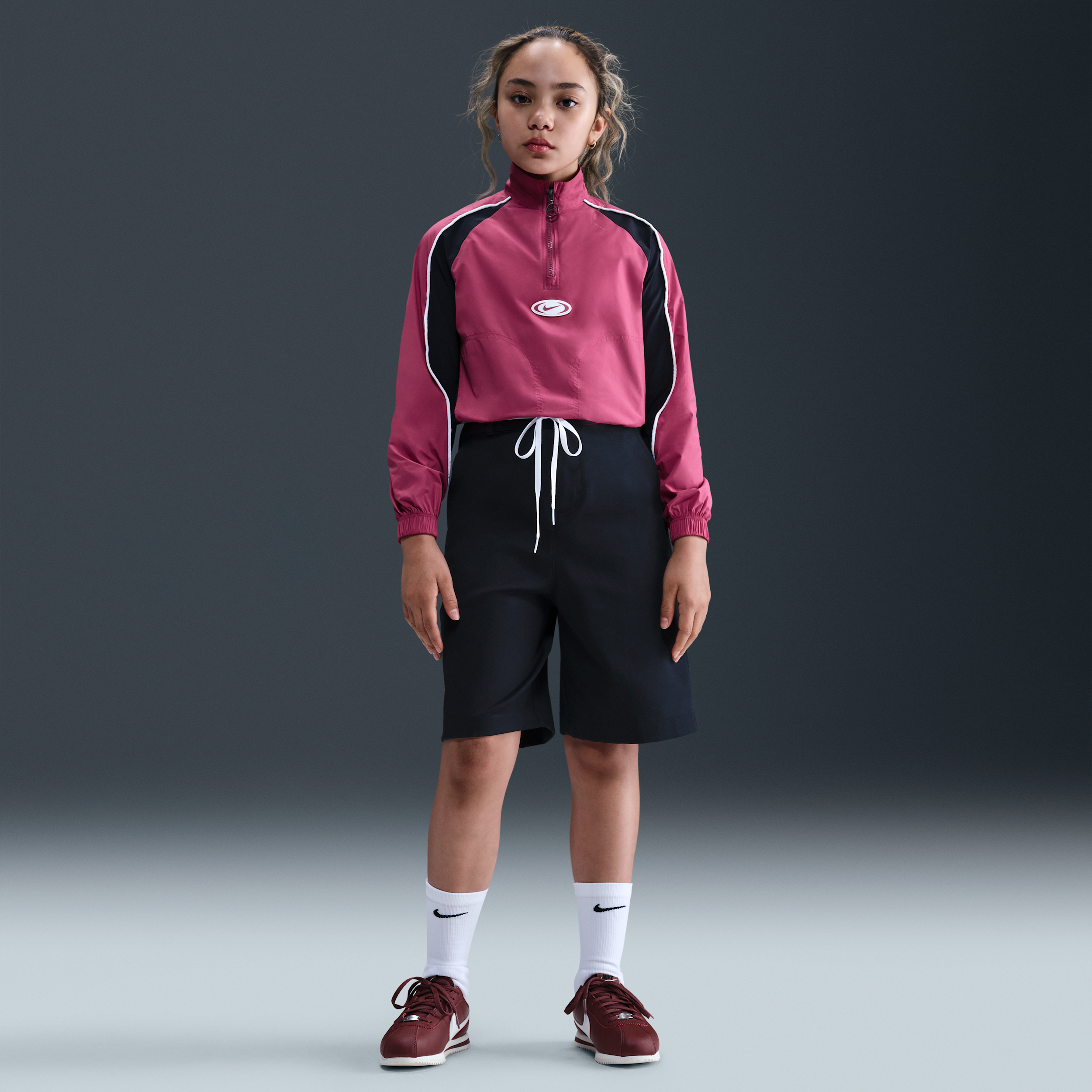 Nike Sportswear 1/4 Zip Big Girls' Purple Track Jacket