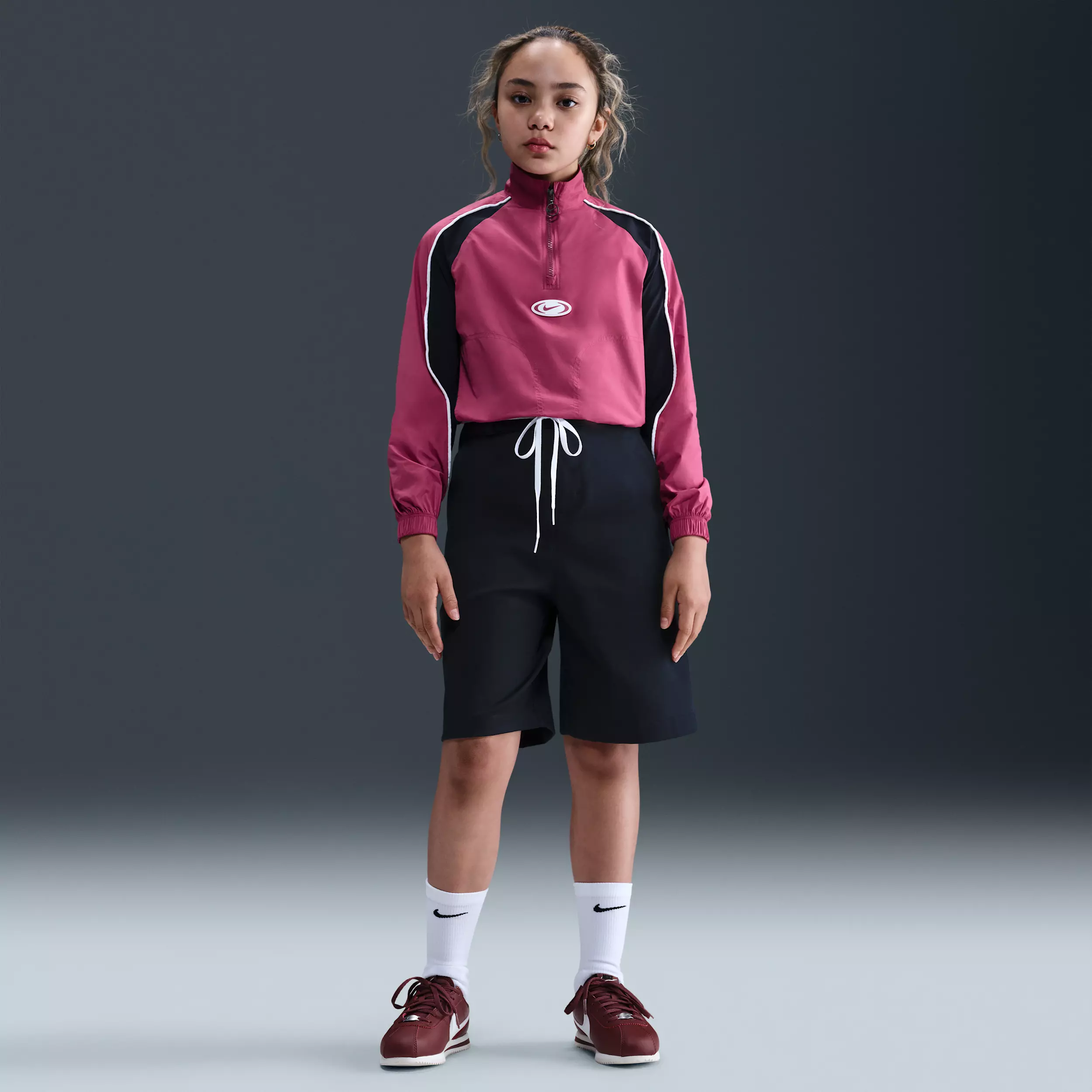 Nike Big Girls' Sportswear 1/4 Zip Track Jacket - Purple - PURPLE