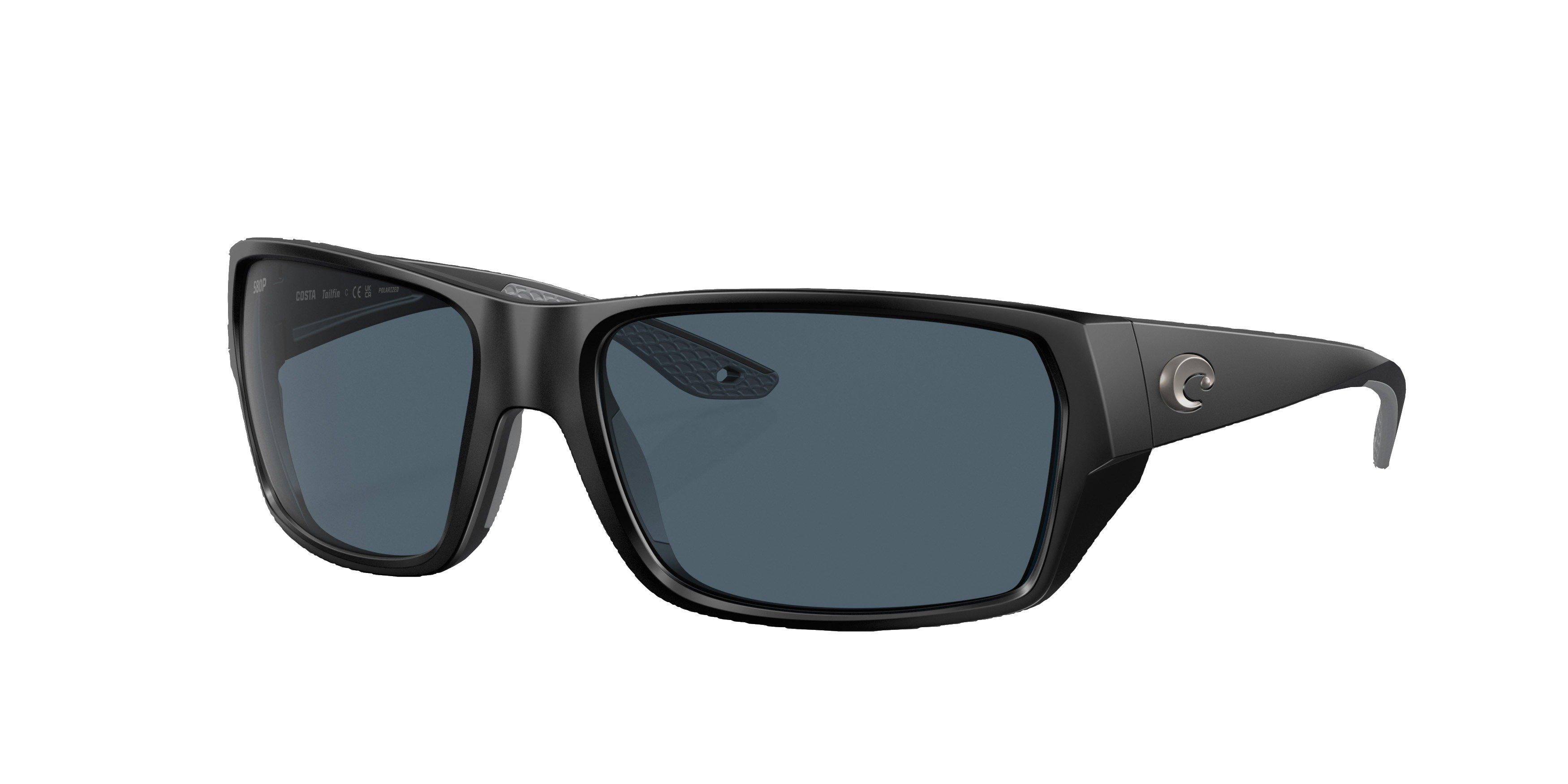 Costa Del Mar Tailfin S Black Polarized Polycarbonate Sunglasses - Matte Black - BLACK Thumbnail View 1