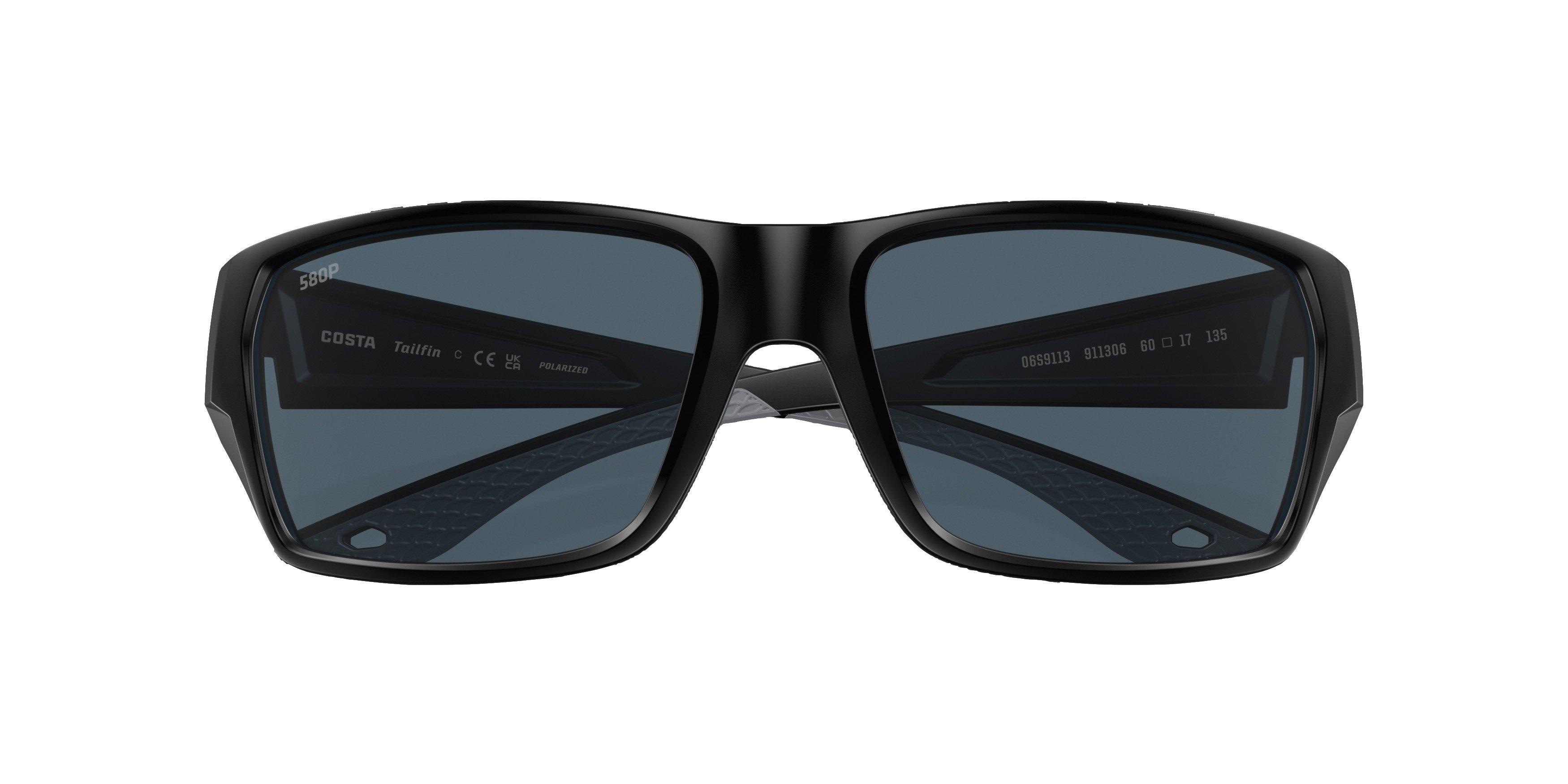 Costa Del Mar Tailfin S Black Polarized Polycarbonate Sunglasses - Matte Black - BLACK Thumbnail View 4