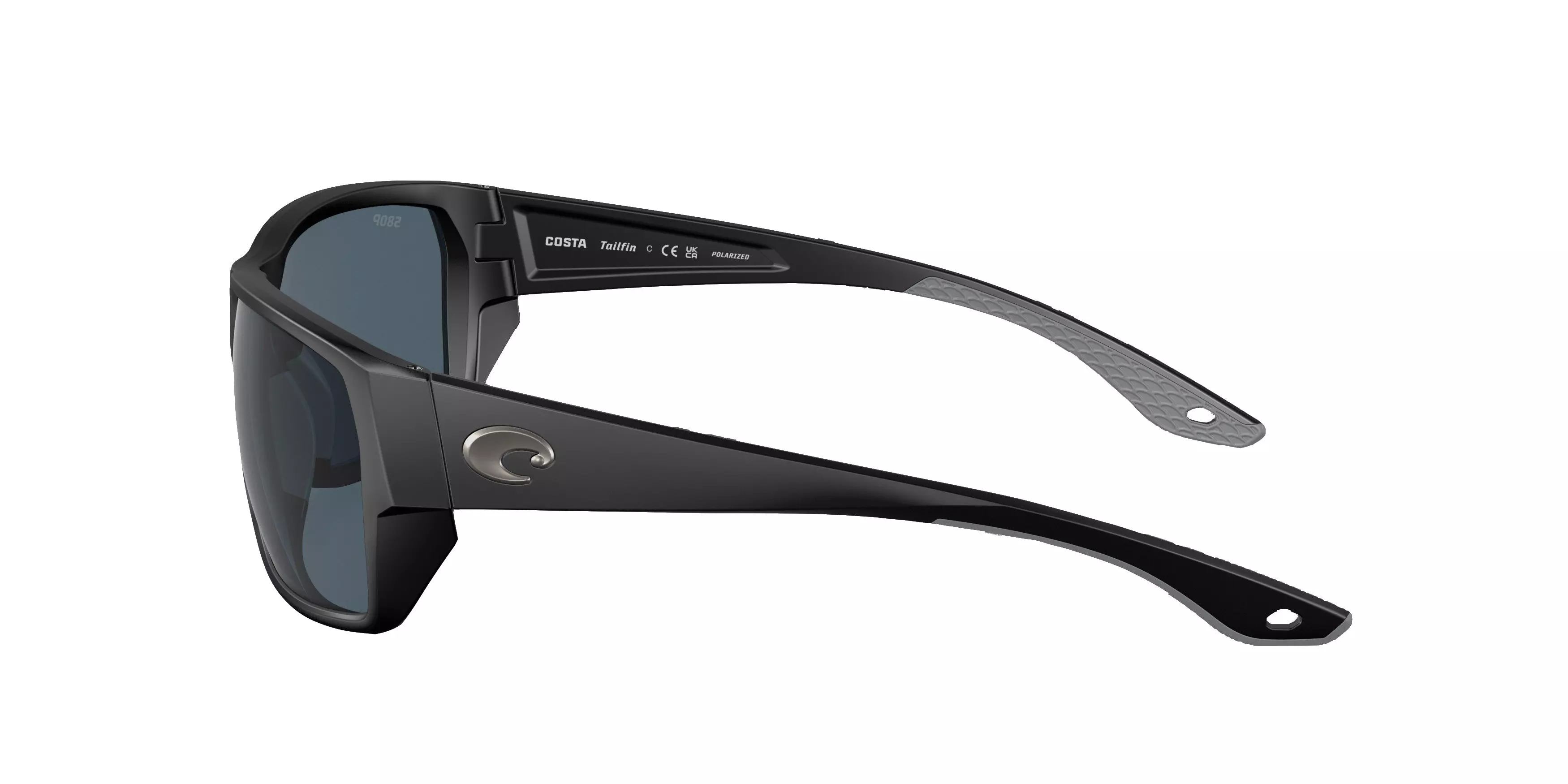 Costa Del Mar Tailfin S Black Polarized Polycarbonate Sunglasses - Matte Black - BLACK