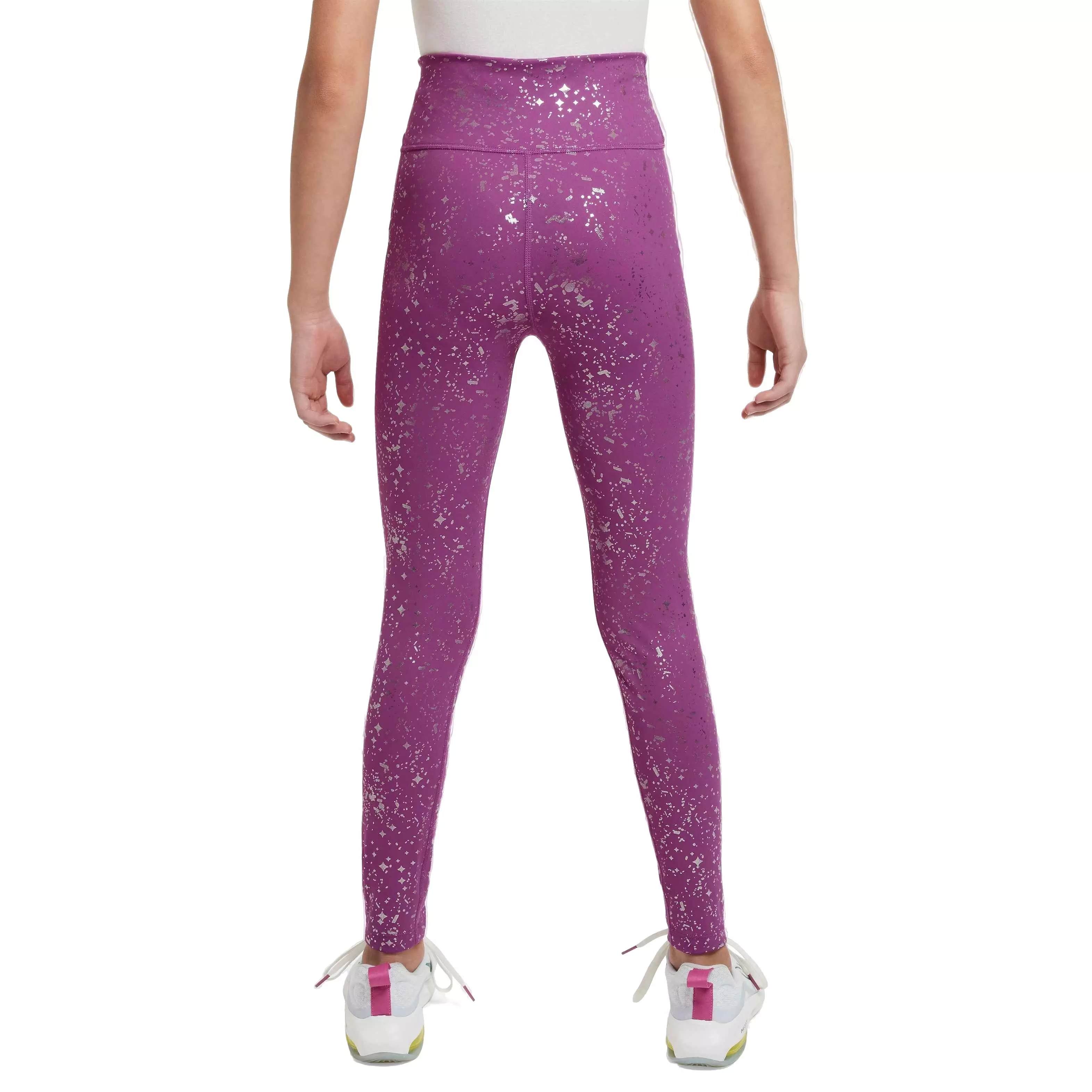 Nike Big Girls' One Dri-FIT High-Waisted Leggings - FUCHSIA/SILVER