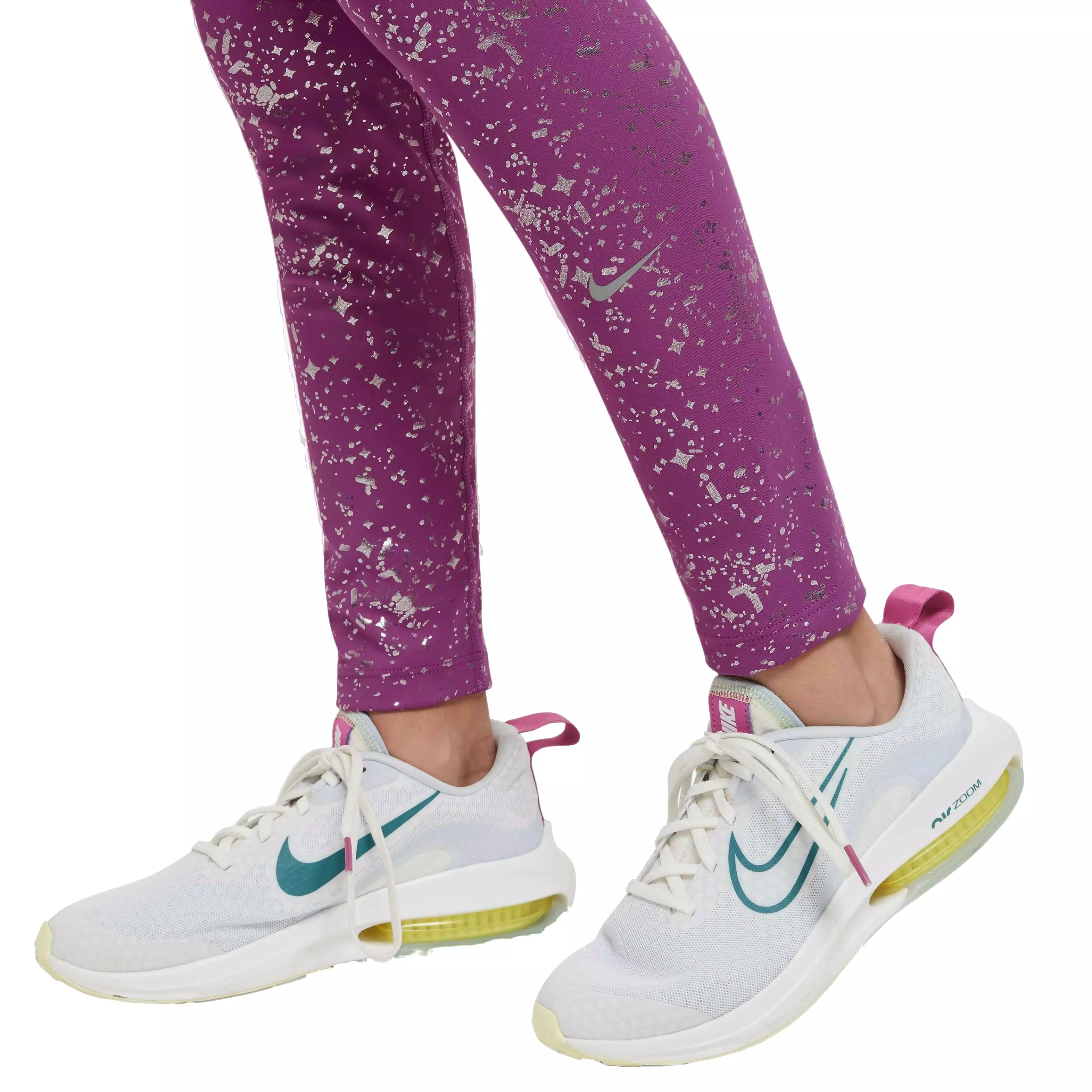 Nike Big Girls' One Dri-FIT High-Waisted Leggings - FUCHSIA/SILVER