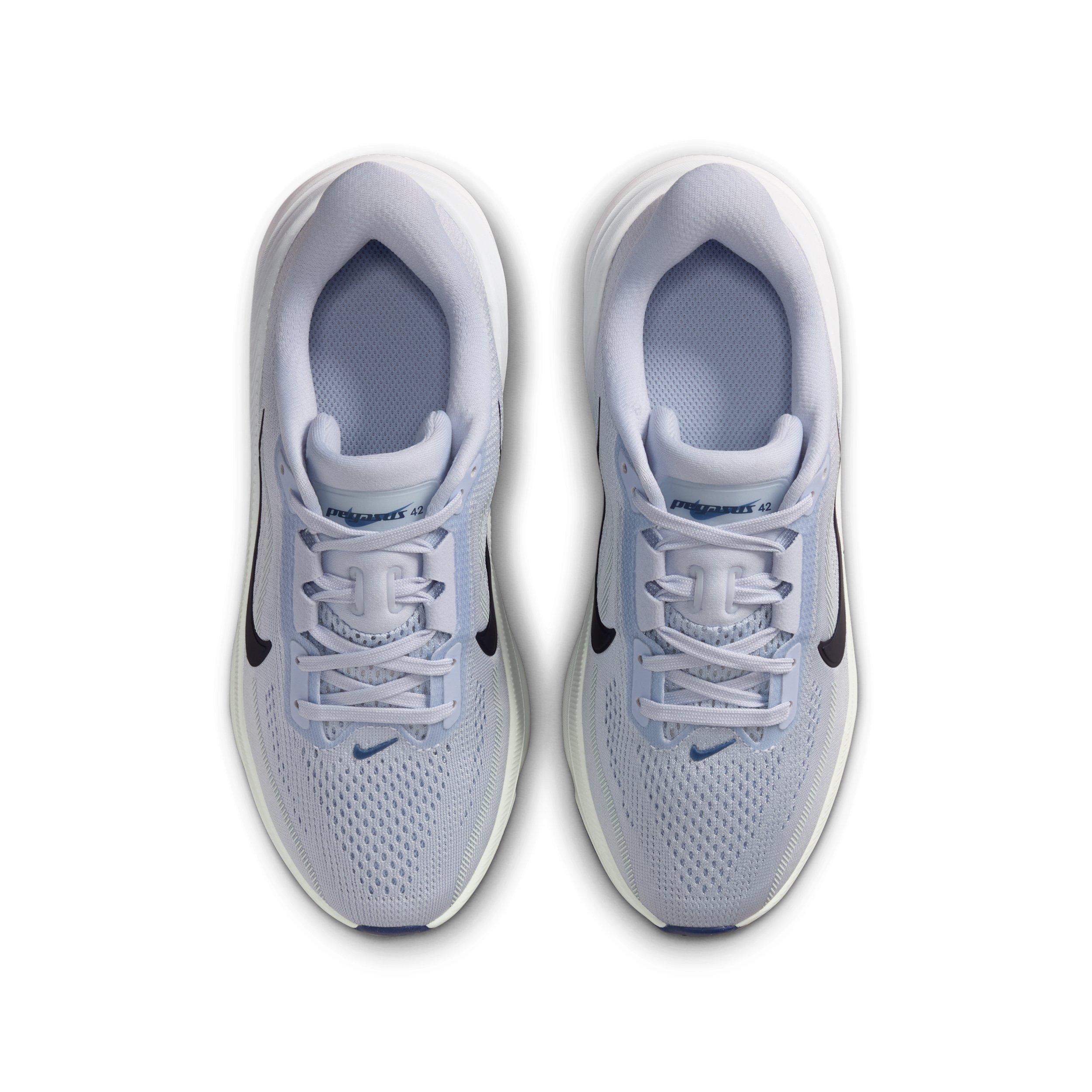 Nike Pegasus 42 "Football Grey/Football Grey/Barely Green/Blue Void" Grade School Boys' Running Shoe - GREY/GREY/GREEN/BLUE Thumbnail View 4