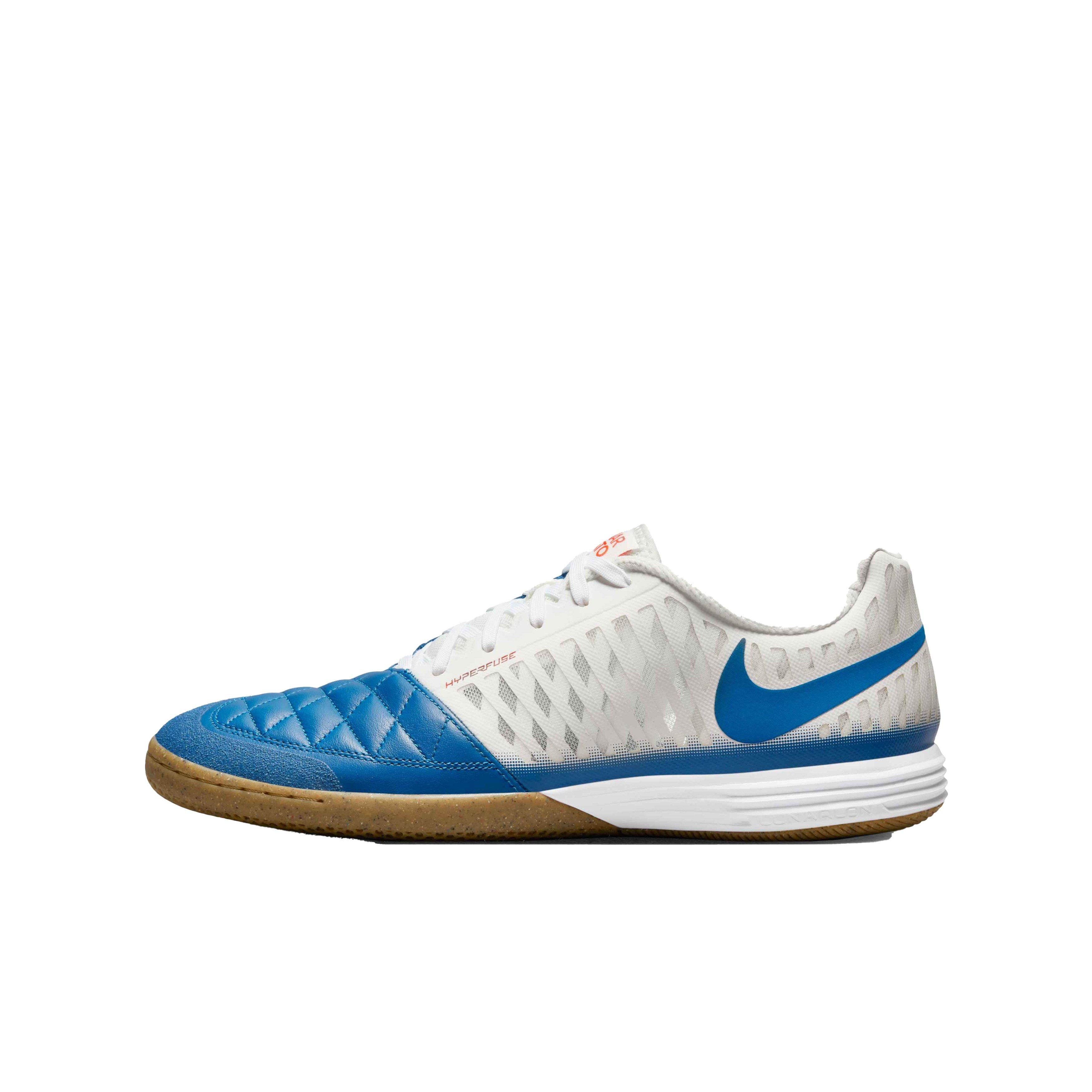 Nike Lunar Gato II IC "Sail/Blue Jay-White-Gum Lt Brown" Grade School Kids' Soccer Shoe - BLUE/WHITE Thumbnail View 2