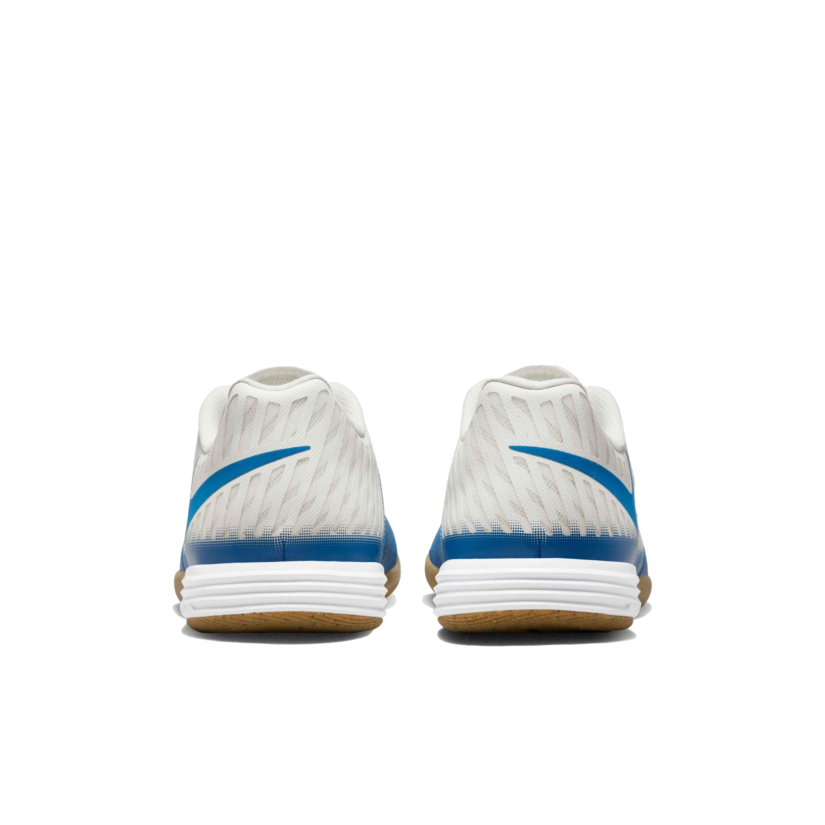 Nike Lunar Gato II IC "Sail/Blue Jay-White-Gum Lt Brown" Grade School Kids' Soccer Shoe - BLUE/WHITE Thumbnail View 5