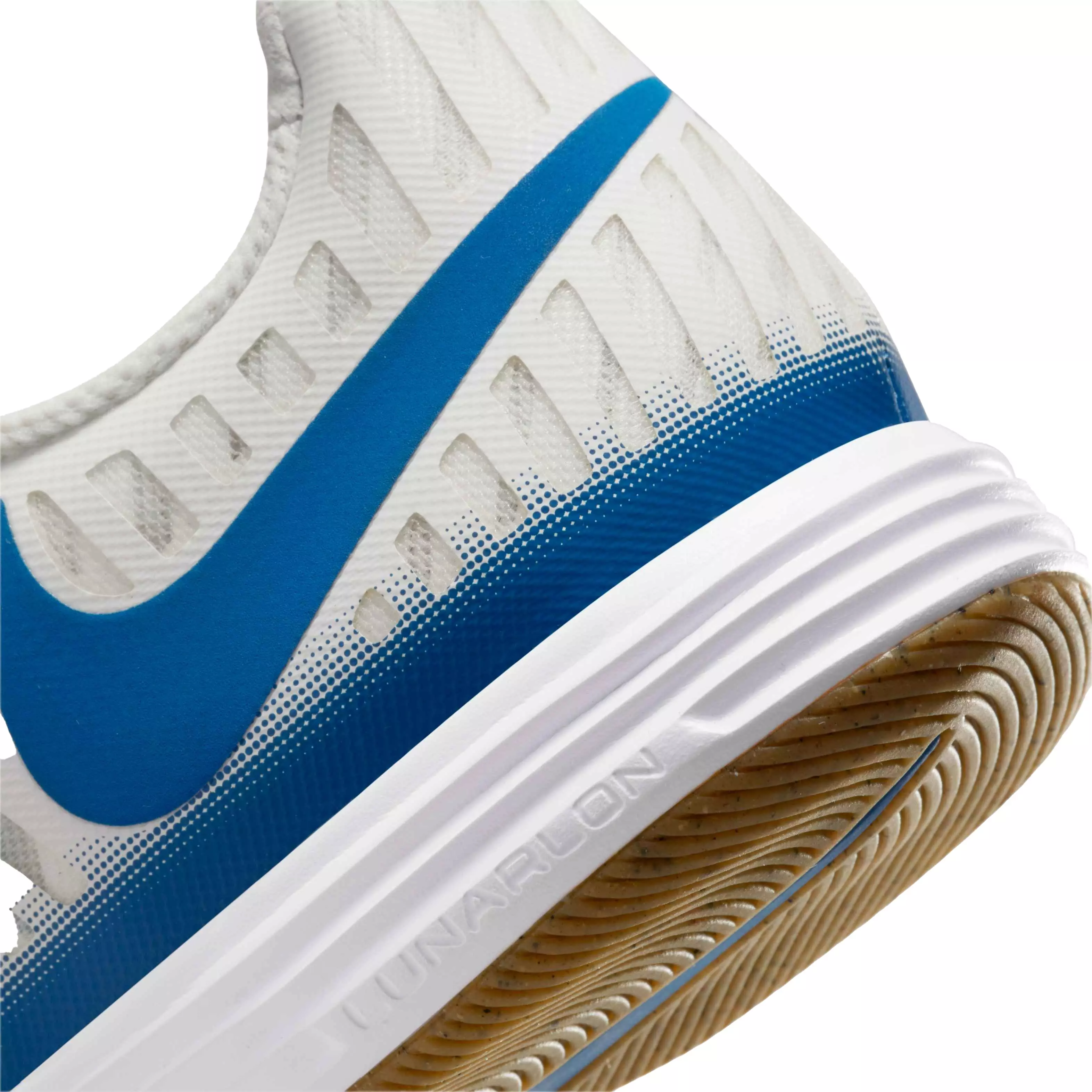 Nike Lunar Gato II IC "Sail/Blue Jay-White-Gum Lt Brown" Grade School Kids' Soccer Shoe - BLUE/WHITE