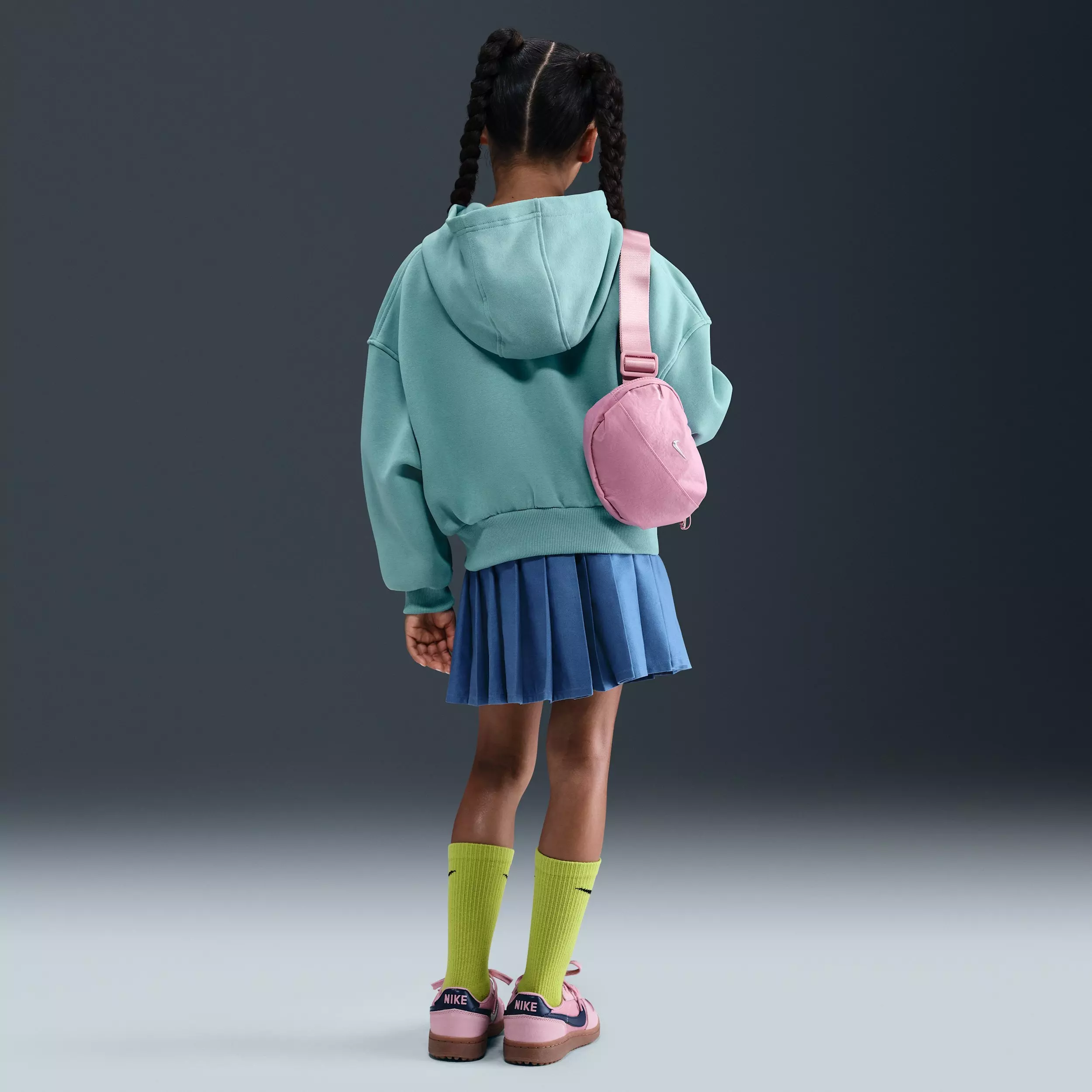 Nike Big Girls' Sportswear Club Fleece Oversized Hoodie - Green - GREEN