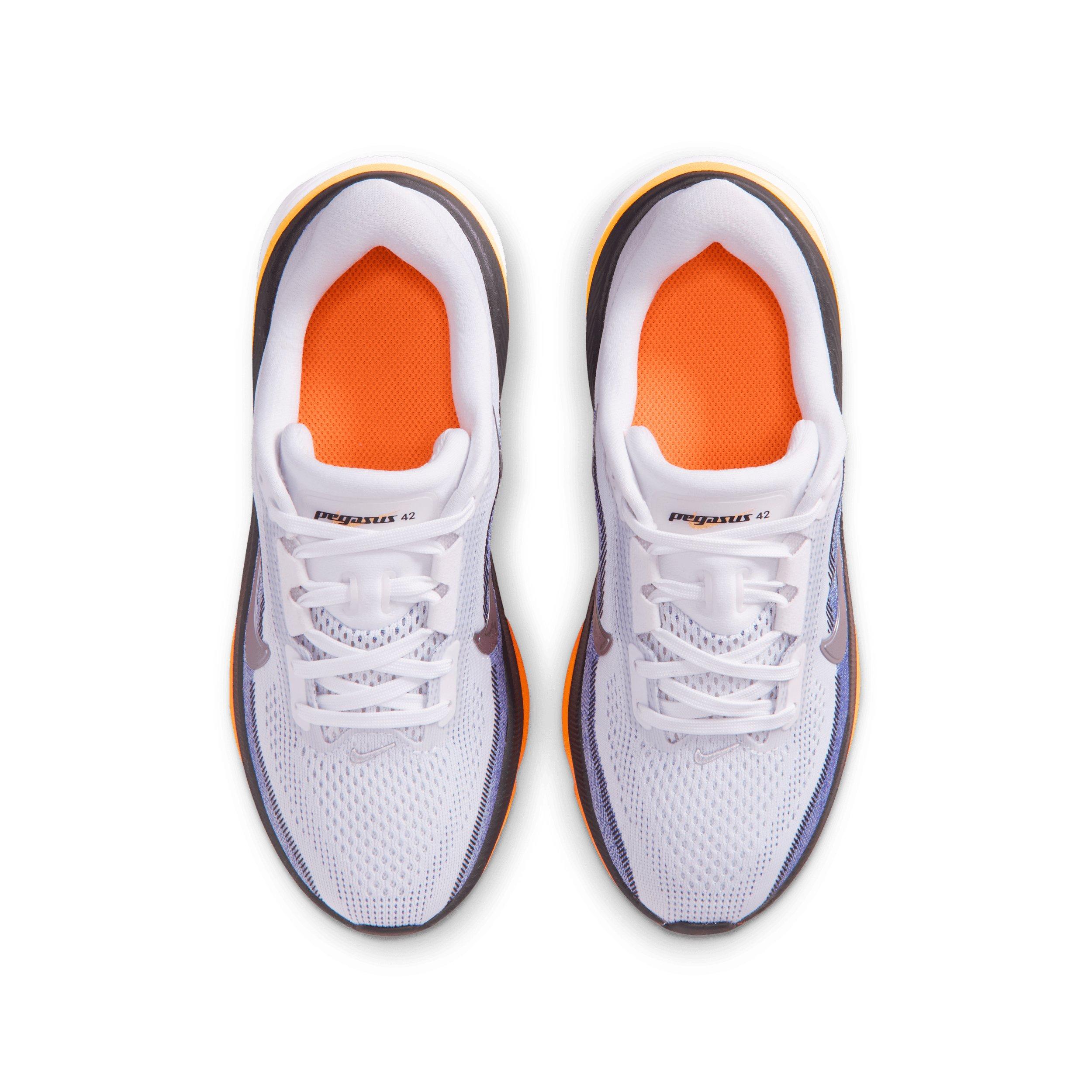Nike Pegasus 42 "White/Lapis/Total Orange/Metallic Silver" Grade School Boys' Running Shoe - WHITE/LAPIS/ORANGE/SILVER Thumbnail View 4