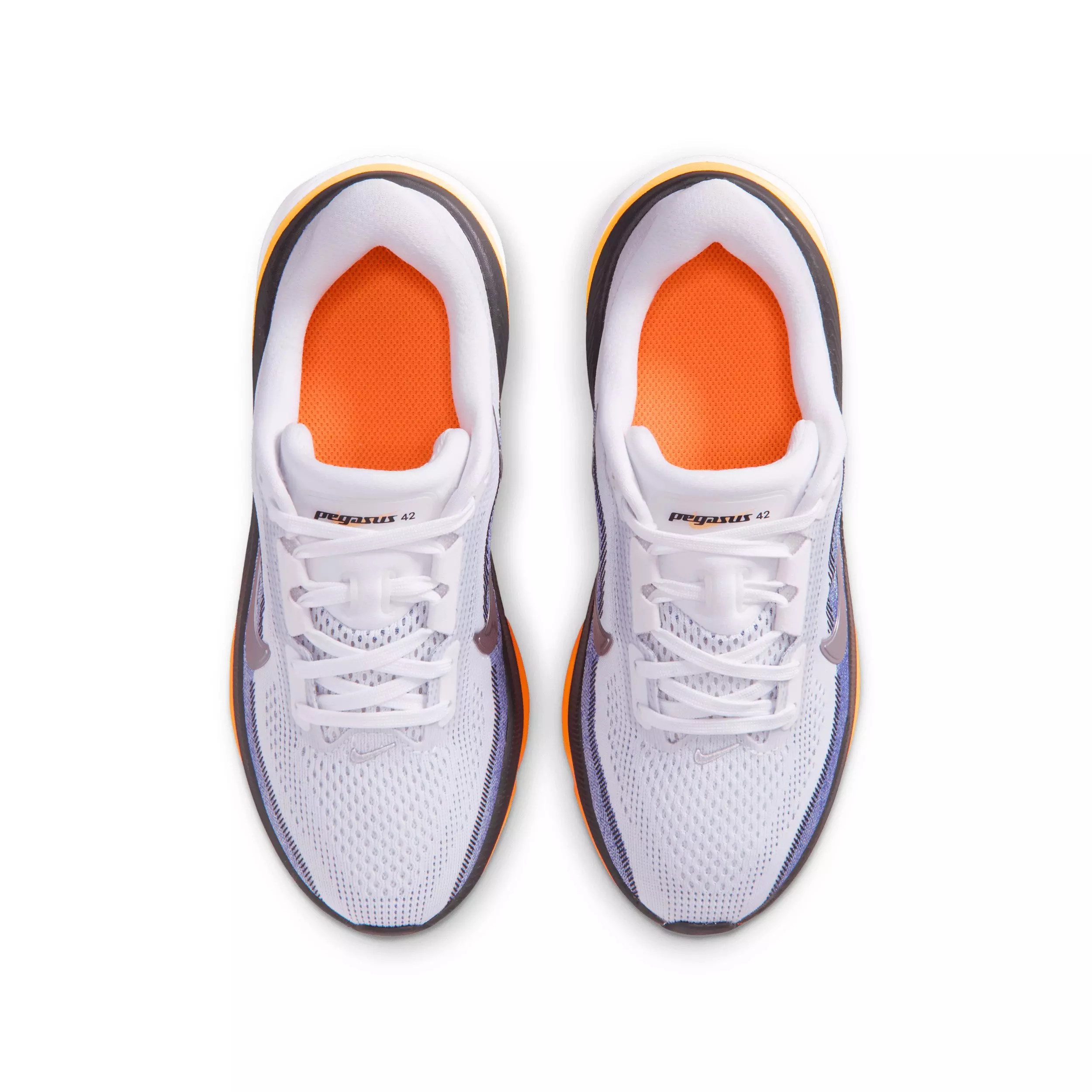 Nike Pegasus 42 "White/Lapis/Total Orange/Metallic Silver" Grade School Boys' Running Shoe - WHITE/LAPIS/ORANGE/SILVER