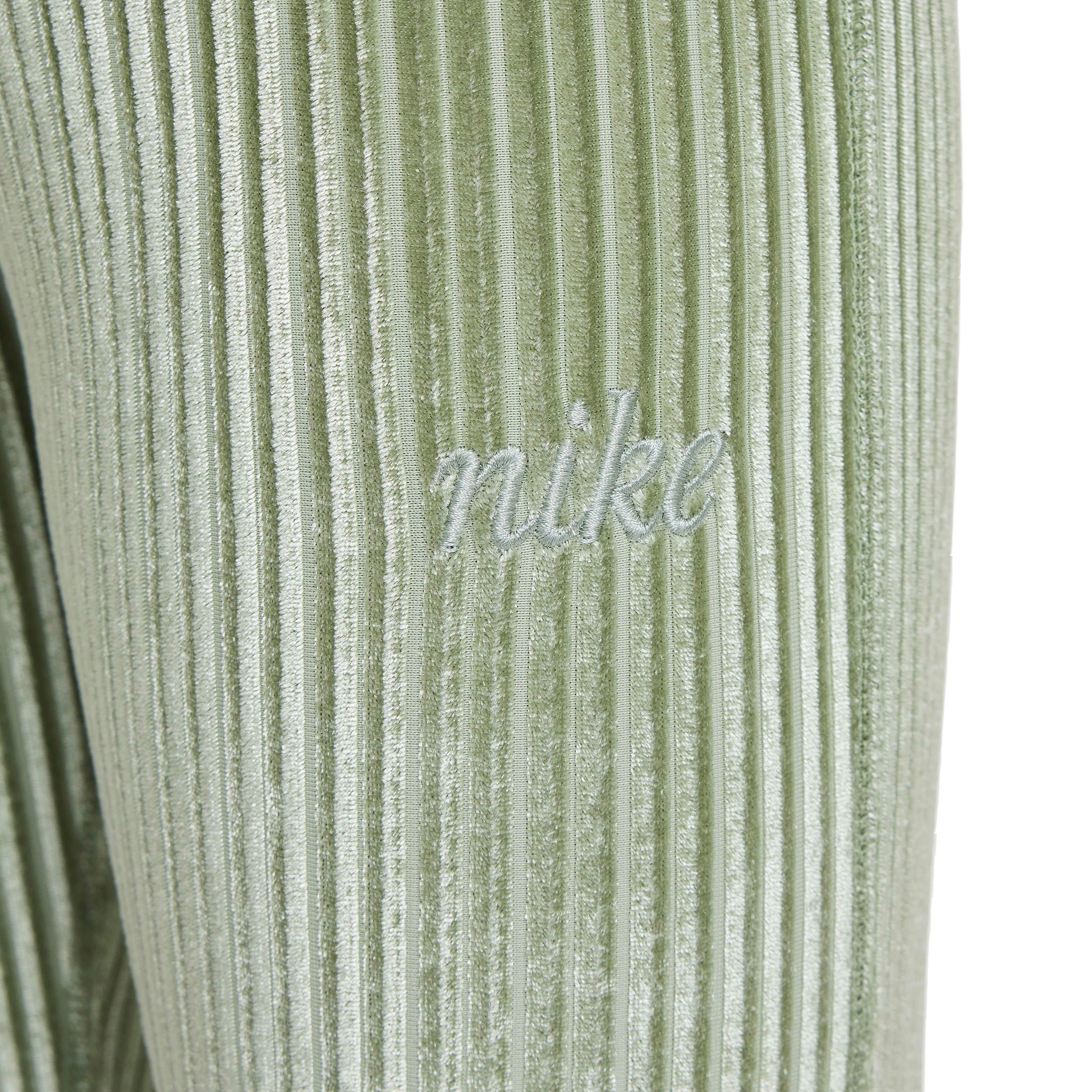 Nike Sportswear High-Waisted Flared Ribbed Big Girls' Green Leggings