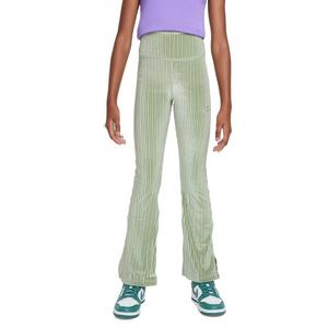 Nike Big Girls' Sportswear High-Waisted Flared Ribbed Leggings -Green