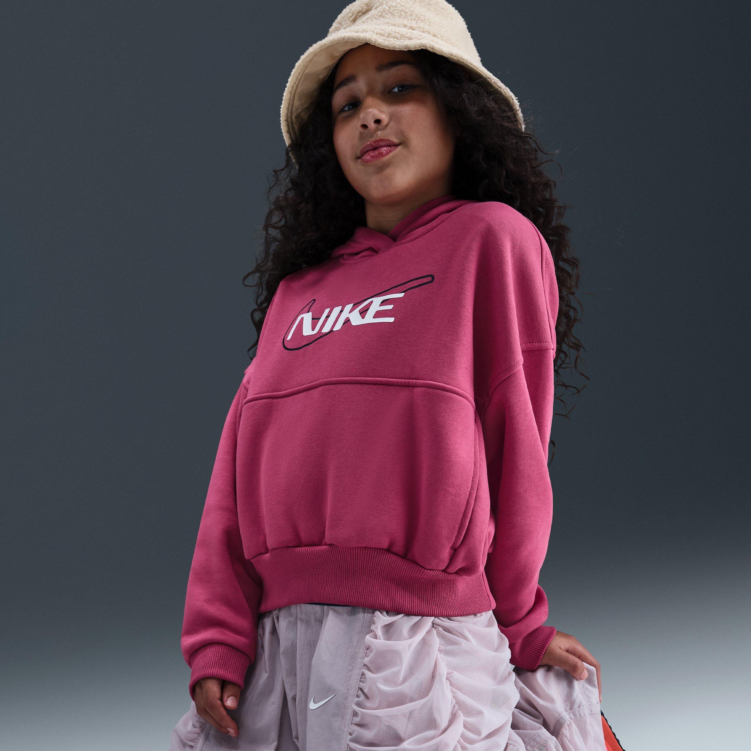 Nike Sportswear Club Fleece Big Girls' Purple Oversized Hoodie