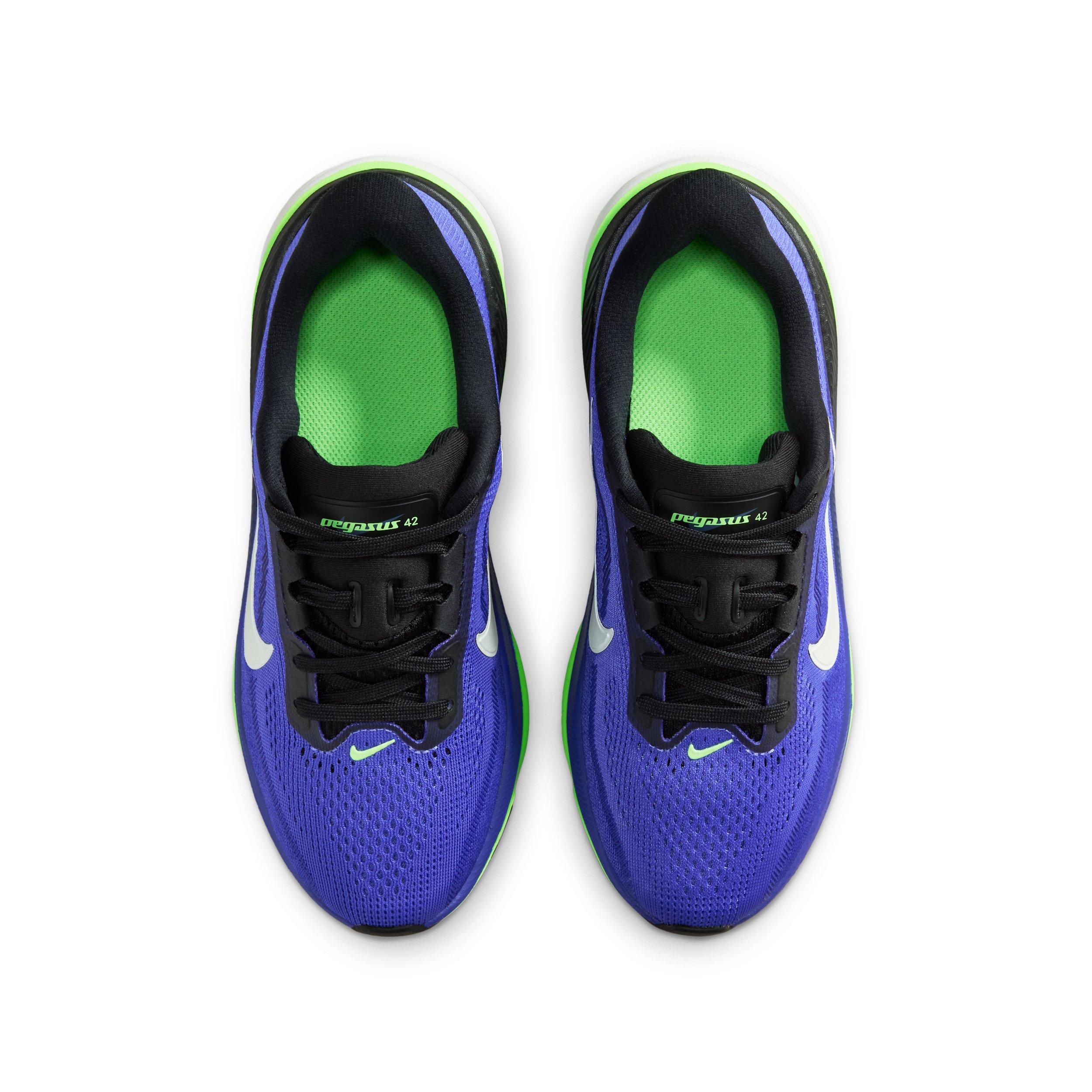 Nike Pegasus 42 "Sapphire/Lapis/Lime Blast/Black" Grade School Boys' Running Shoe - SAPPHIRE/LAPIS/LIME/BLACK Thumbnail View 4