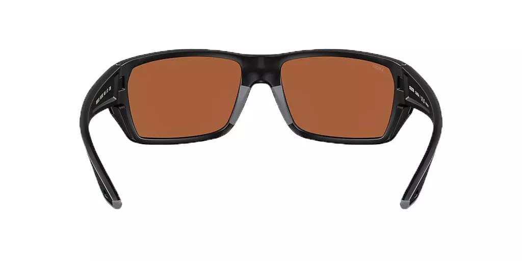 Costa Del Mar Tailfin M Green Mirror Polarized Polycarbonate Sunglasses - Matte Black - BLACK